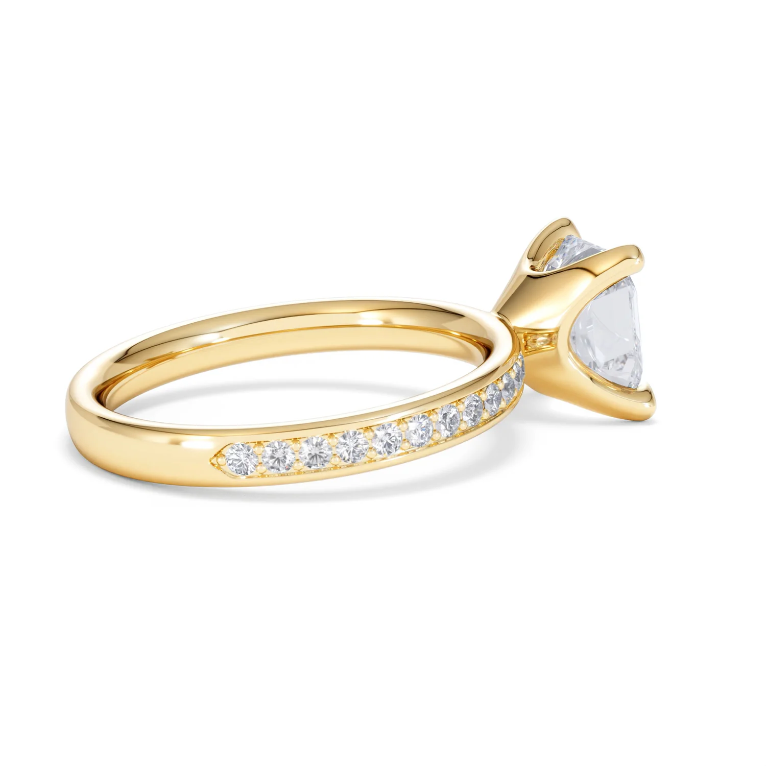 Origin 2.25ct Asscher Cut Lab Diamond Solitaire Engagement Ring with Side Stones in 18K Yellow Gold - Image 32