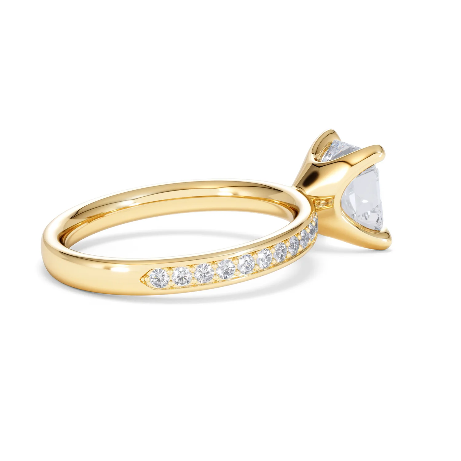 Origin 2.25ct Asscher Cut Lab Diamond Solitaire Engagement Ring with Side Stones in 18K Yellow Gold - Image 33