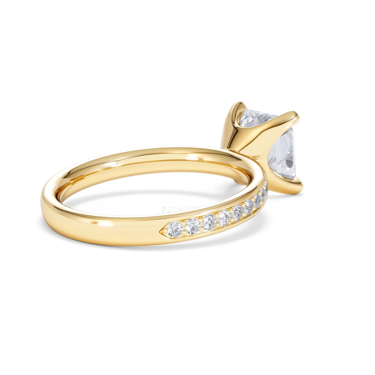 Origin 2.25ct Asscher Cut Lab Diamond Solitaire Engagement Ring with Side Stones in 18K Yellow Gold - Image 37