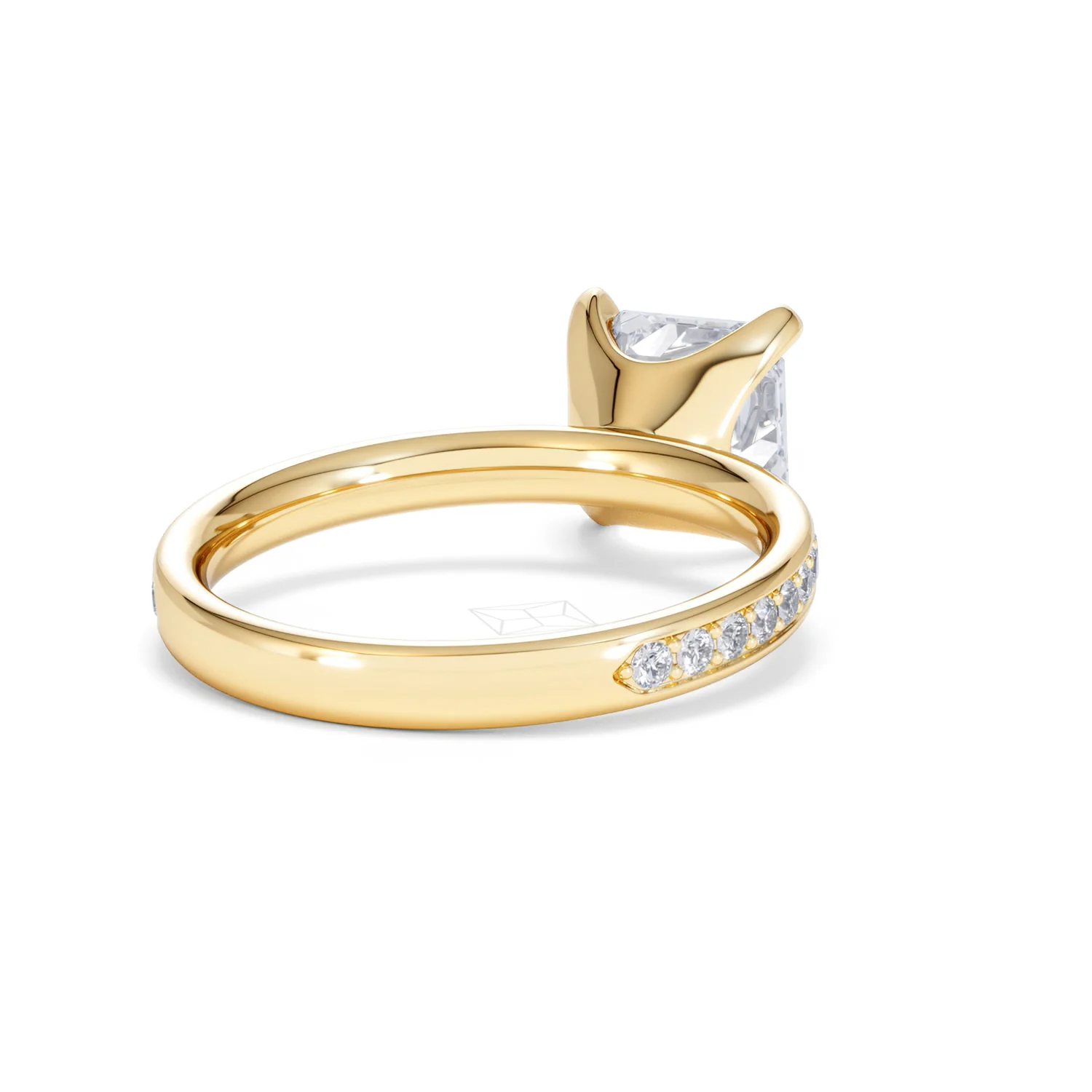 Origin 2.25ct Asscher Cut Lab Diamond Solitaire Engagement Ring with Side Stones in 18K Yellow Gold - Image 41