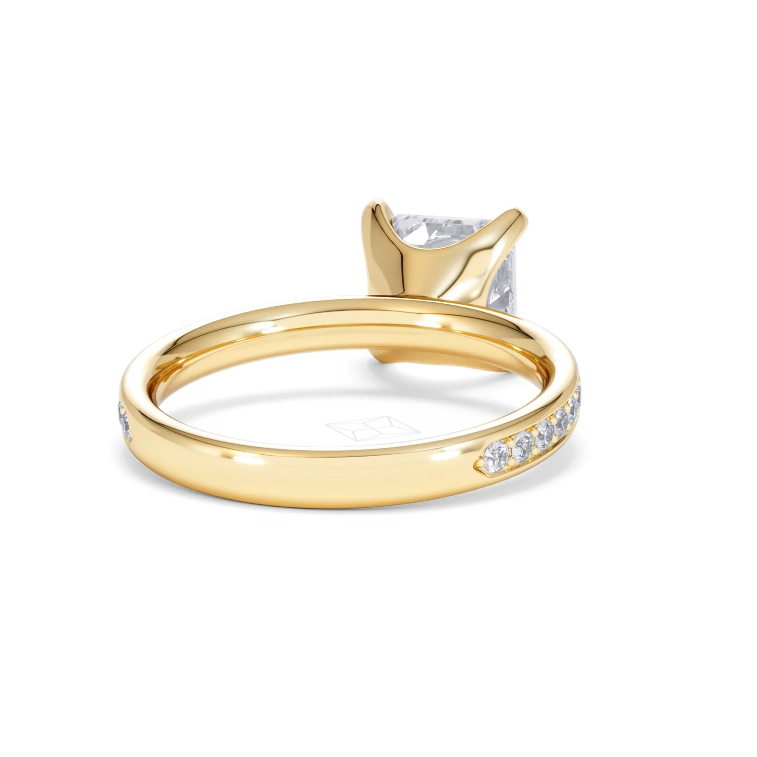 Origin 2.25ct Asscher Cut Lab Diamond Solitaire Engagement Ring with Side Stones in 18K Yellow Gold - Image 43
