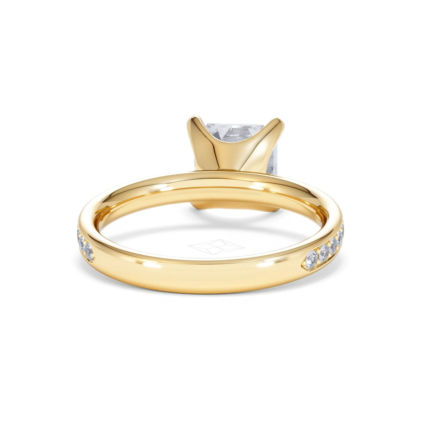 Origin 2.25ct Asscher Cut Lab Diamond Solitaire Engagement Ring with Side Stones in 18K Yellow Gold - Image 45