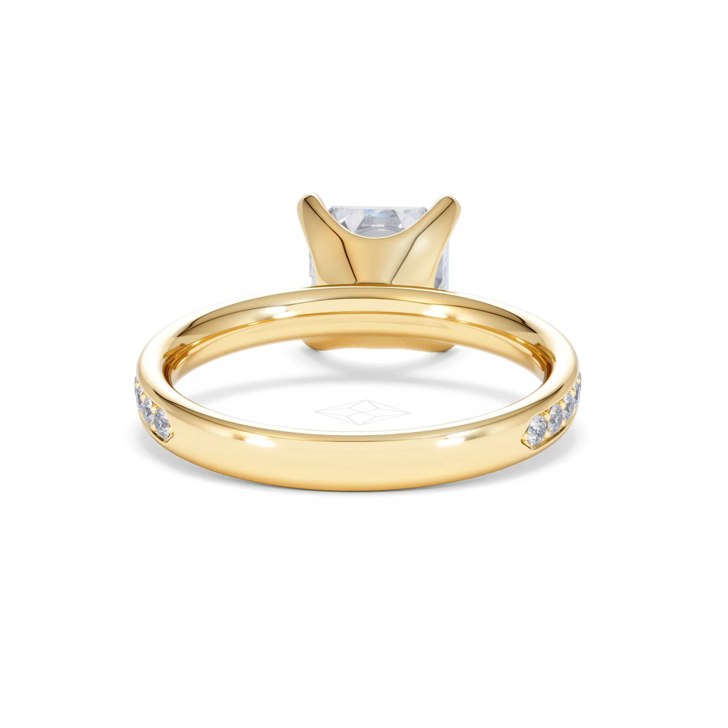 Origin 2.25ct Asscher Cut Lab Diamond Solitaire Engagement Ring with Side Stones in 18K Yellow Gold - Image 46