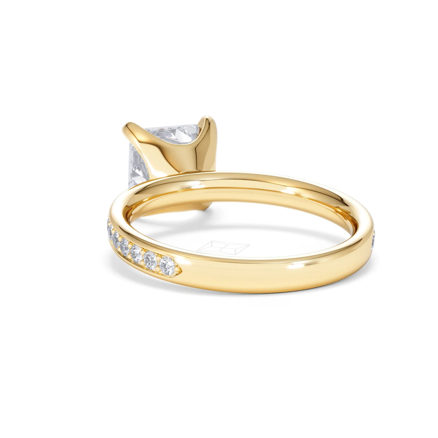 Origin 2.25ct Asscher Cut Lab Diamond Solitaire Engagement Ring with Side Stones in 18K Yellow Gold - Image 52