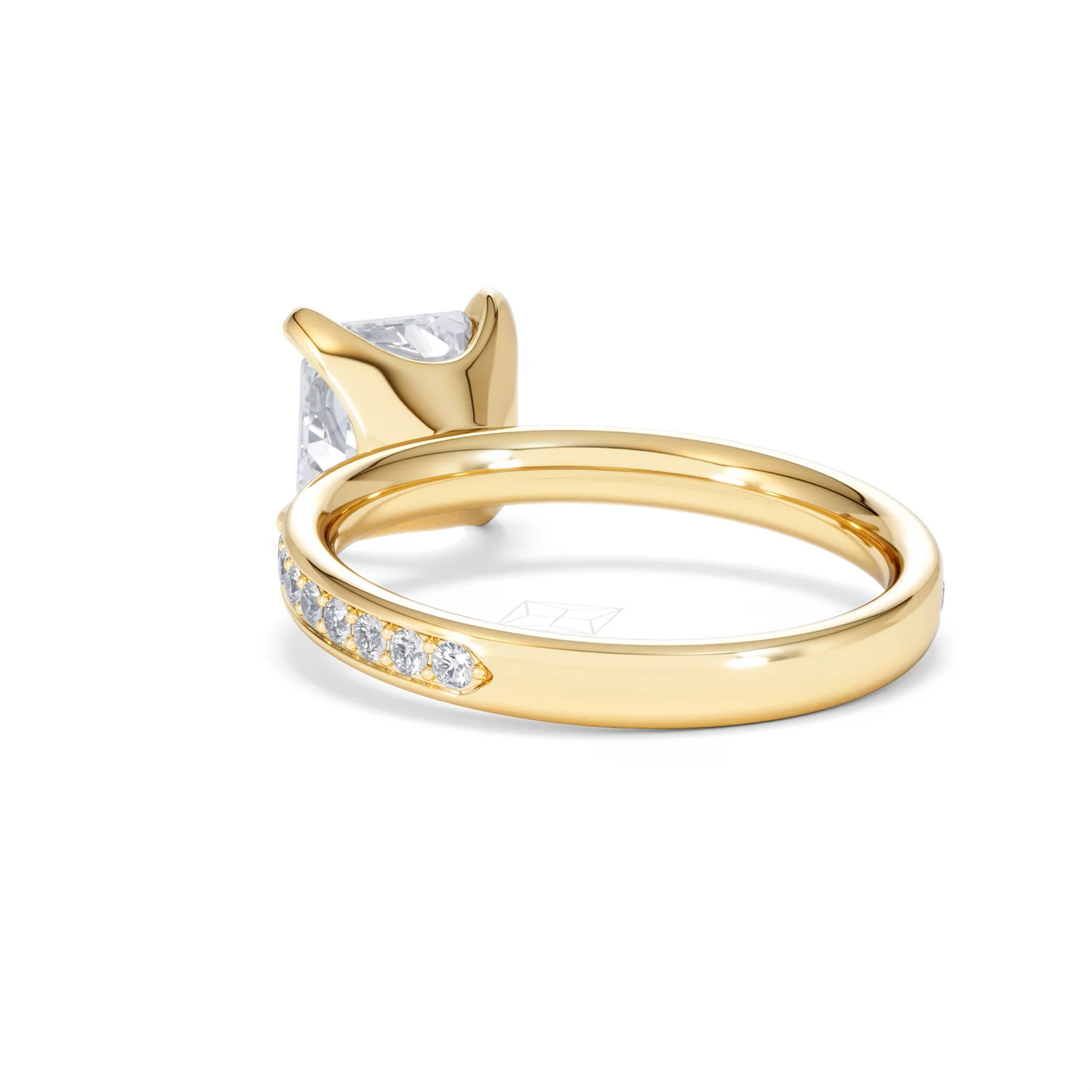 Origin 2.25ct Asscher Cut Lab Diamond Solitaire Engagement Ring with Side Stones in 18K Yellow Gold - Image 53