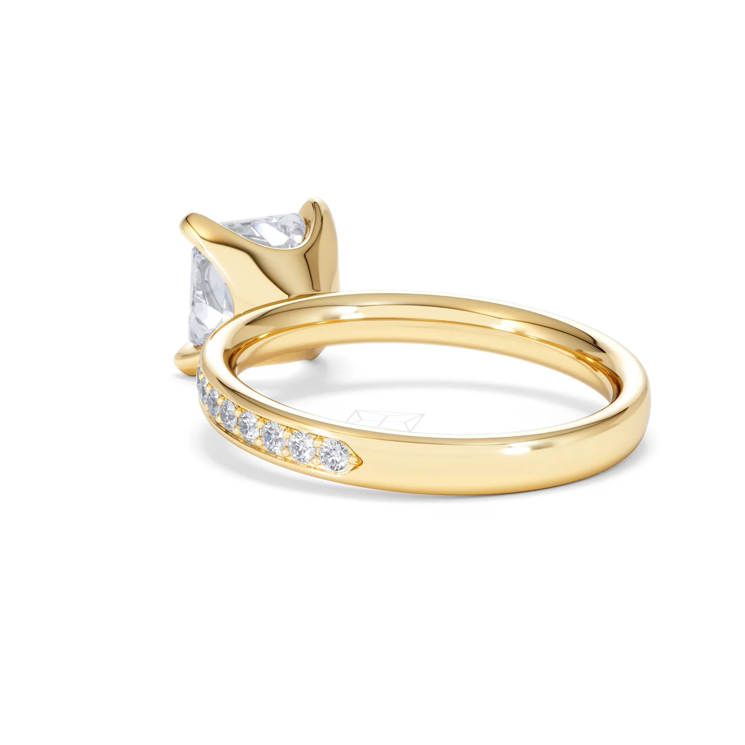 Origin 2.25ct Asscher Cut Lab Diamond Solitaire Engagement Ring with Side Stones in 18K Yellow Gold - Image 54