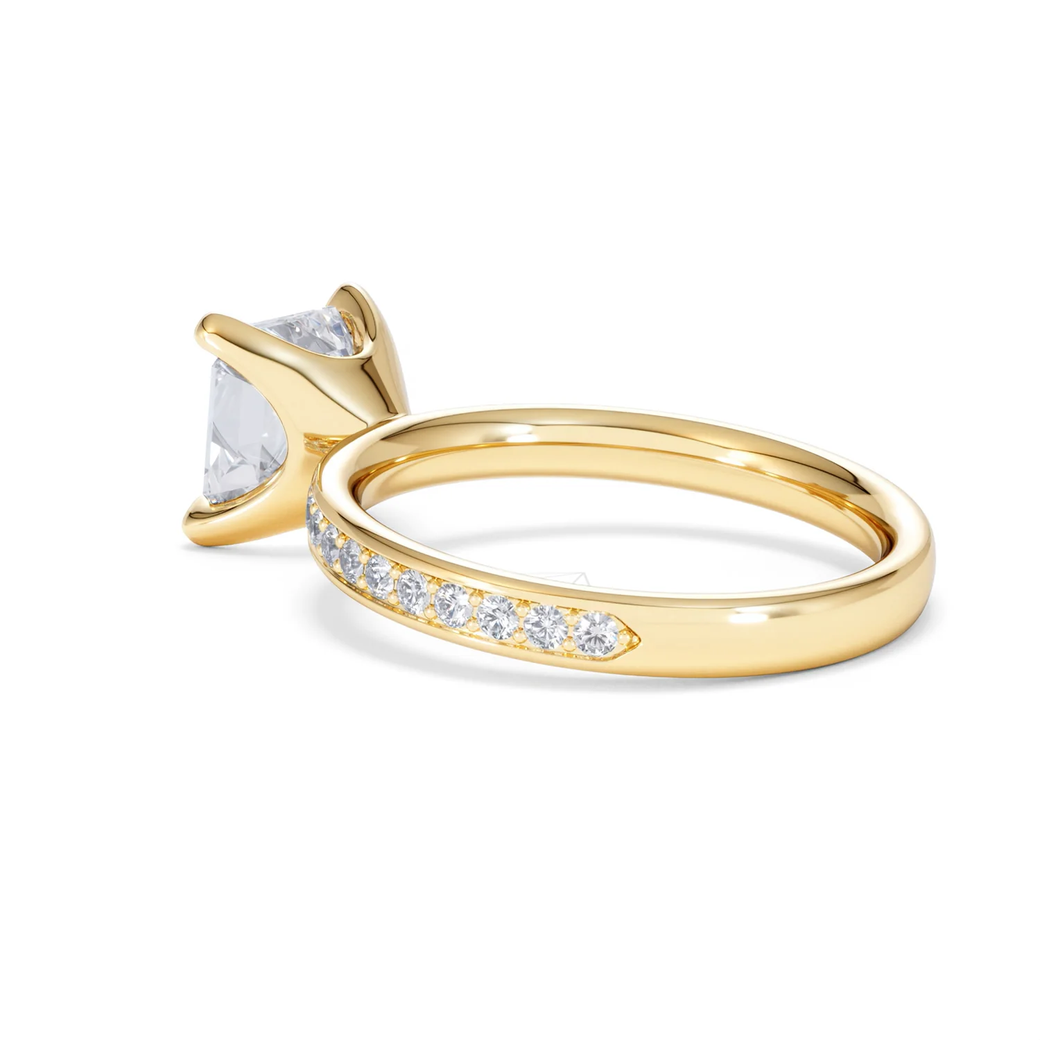Origin 2.25ct Asscher Cut Lab Diamond Solitaire Engagement Ring with Side Stones in 18K Yellow Gold - Image 58