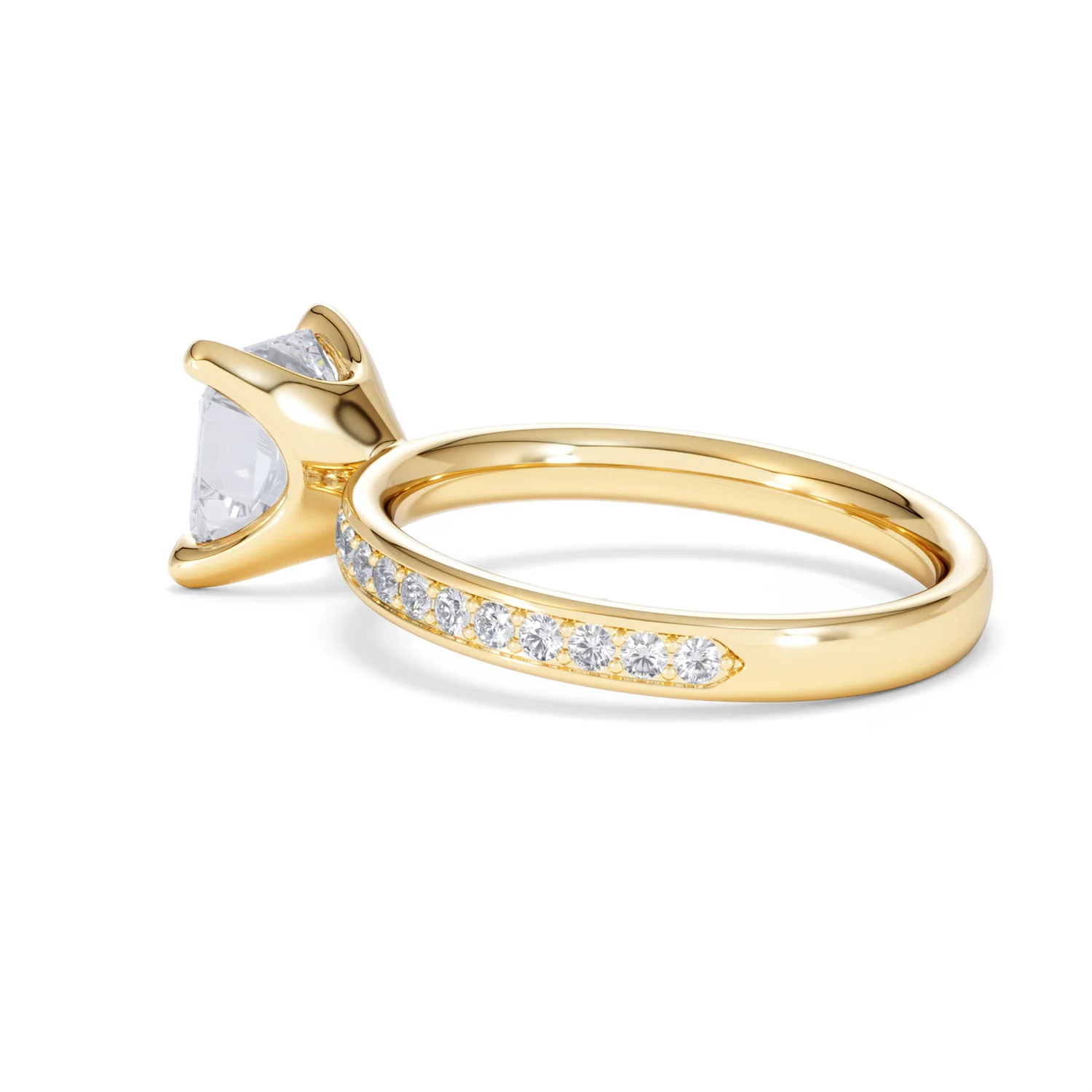 Origin 2.25ct Asscher Cut Lab Diamond Solitaire Engagement Ring with Side Stones in 18K Yellow Gold - Image 60