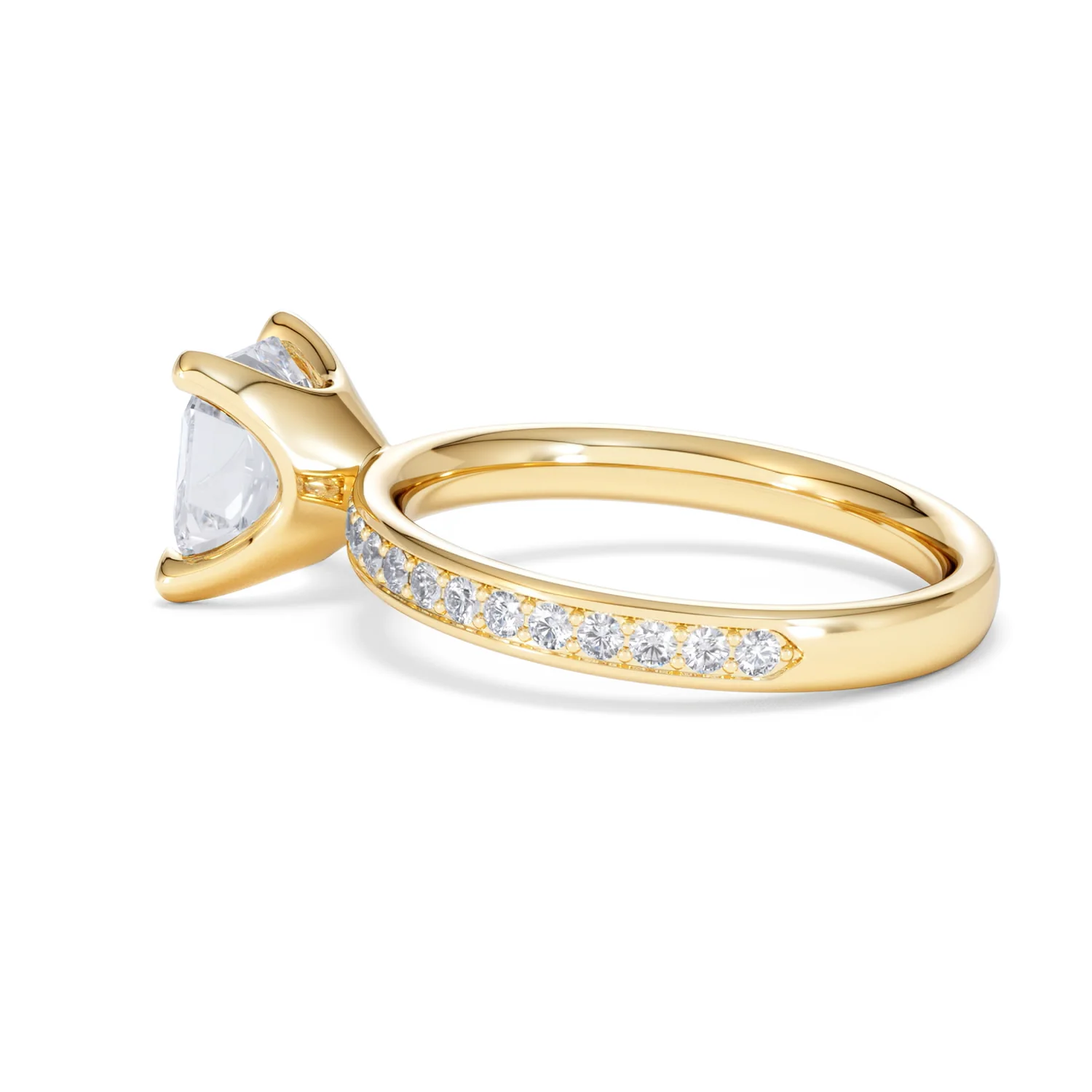 Origin 2.25ct Asscher Cut Lab Diamond Solitaire Engagement Ring with Side Stones in 18K Yellow Gold - Image 62