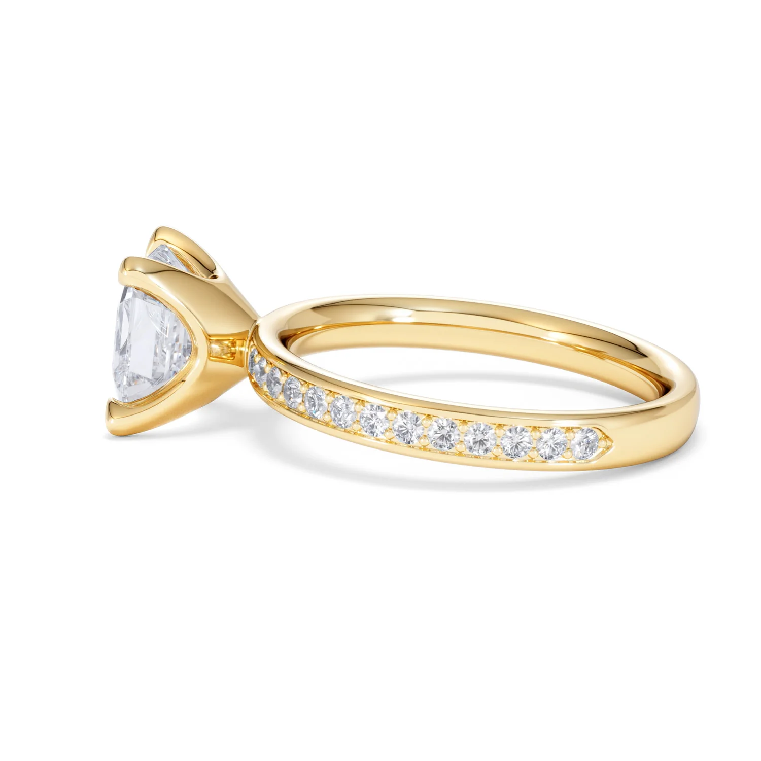 Origin 2.25ct Asscher Cut Lab Diamond Solitaire Engagement Ring with Side Stones in 18K Yellow Gold - Image 65