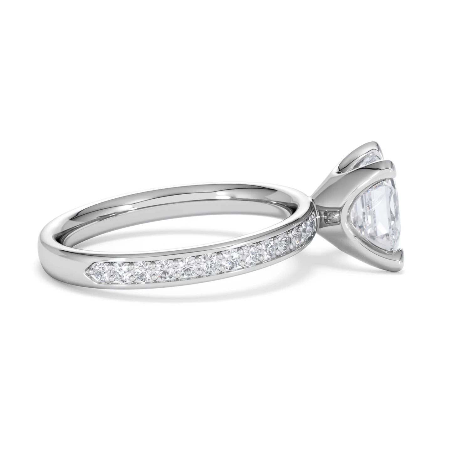 Origin 2.25ct Asscher Cut Lab Diamond Solitaire Engagement Ring with Side Stones in Platinum - Image 28