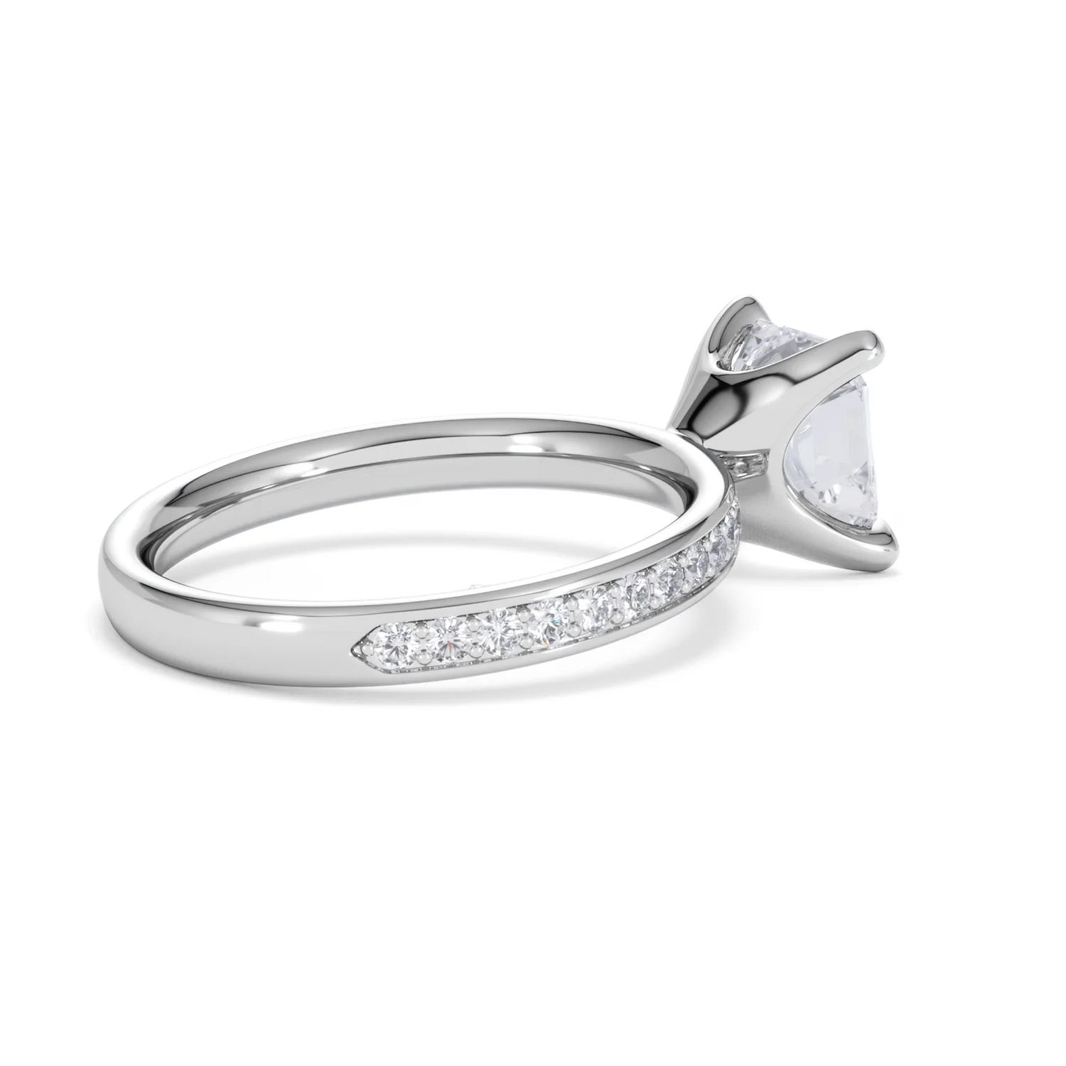 Origin 2.25ct Asscher Cut Lab Diamond Solitaire Engagement Ring with Side Stones in Platinum - Image 34