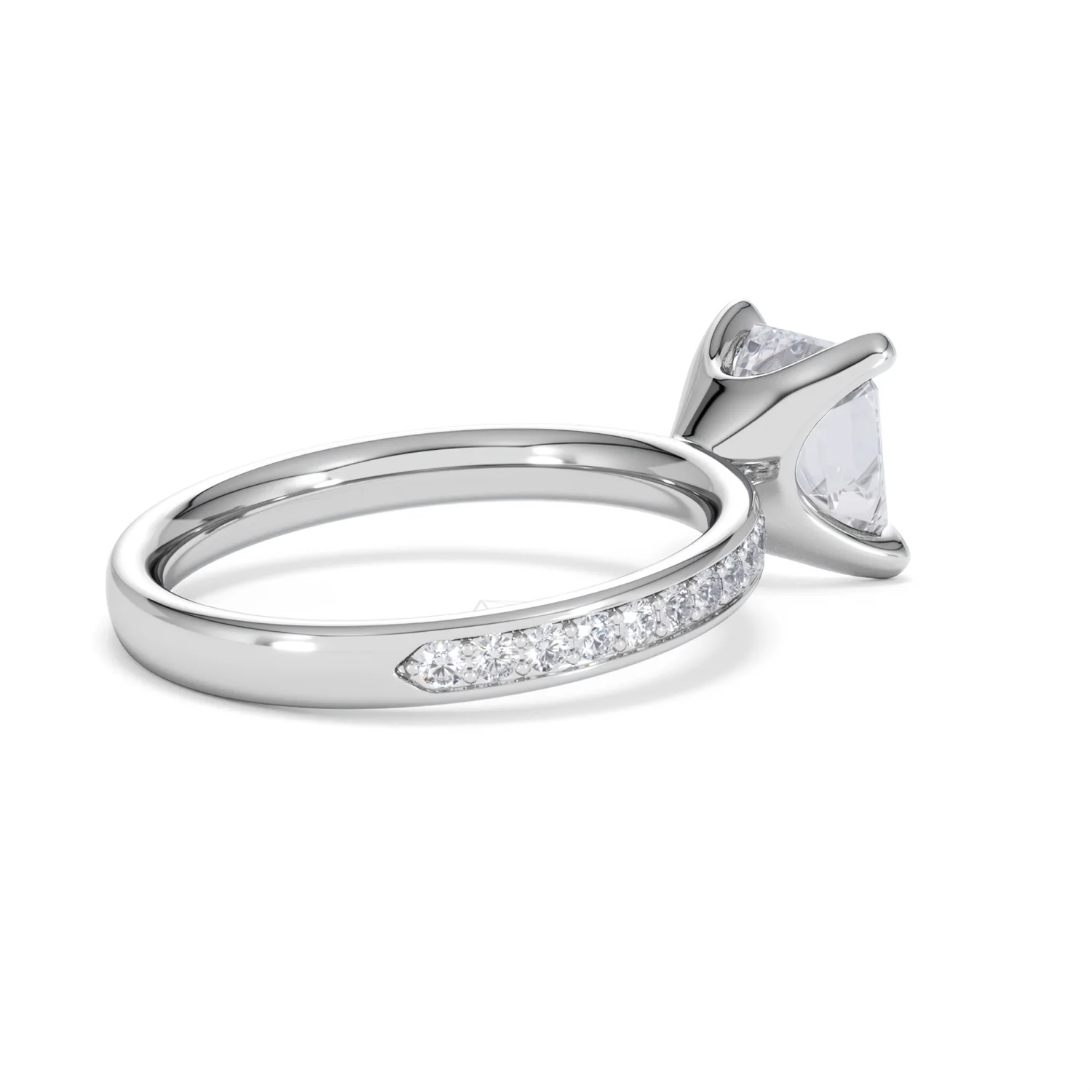 Origin 2.25ct Asscher Cut Lab Diamond Solitaire Engagement Ring with Side Stones in Platinum - Image 35