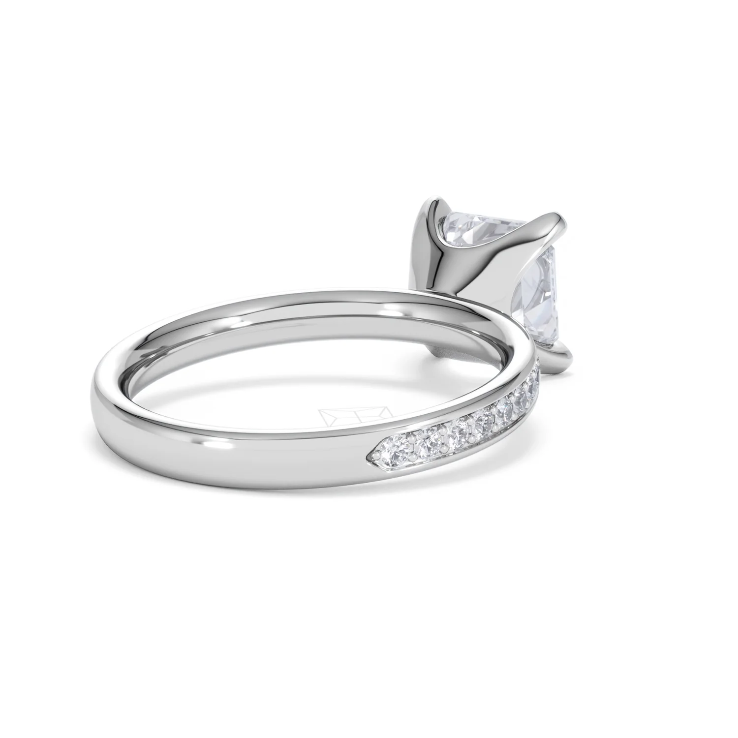 Origin 2.25ct Asscher Cut Lab Diamond Solitaire Engagement Ring with Side Stones in Platinum - Image 39