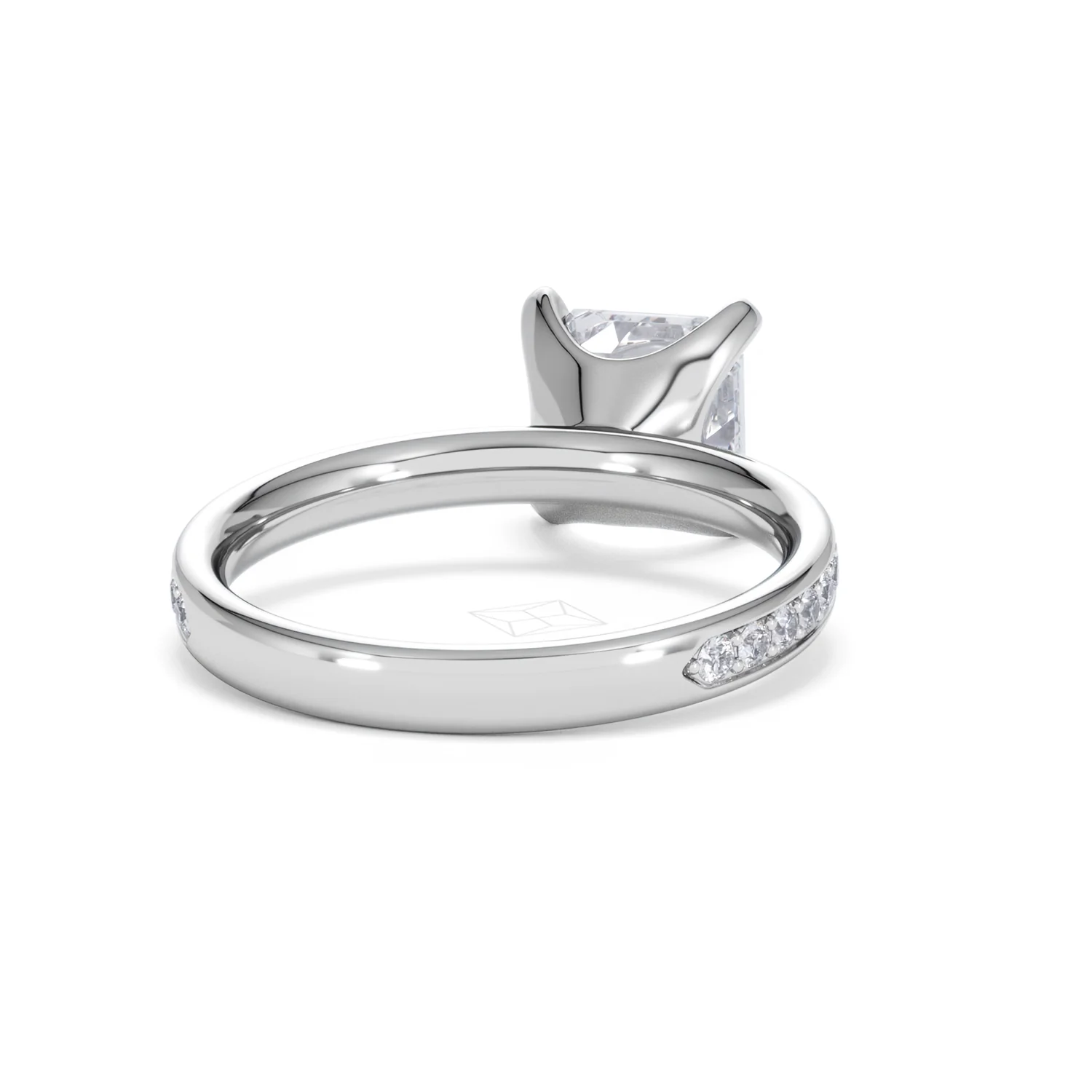 Origin 2.25ct Asscher Cut Lab Diamond Solitaire Engagement Ring with Side Stones in Platinum - Image 43
