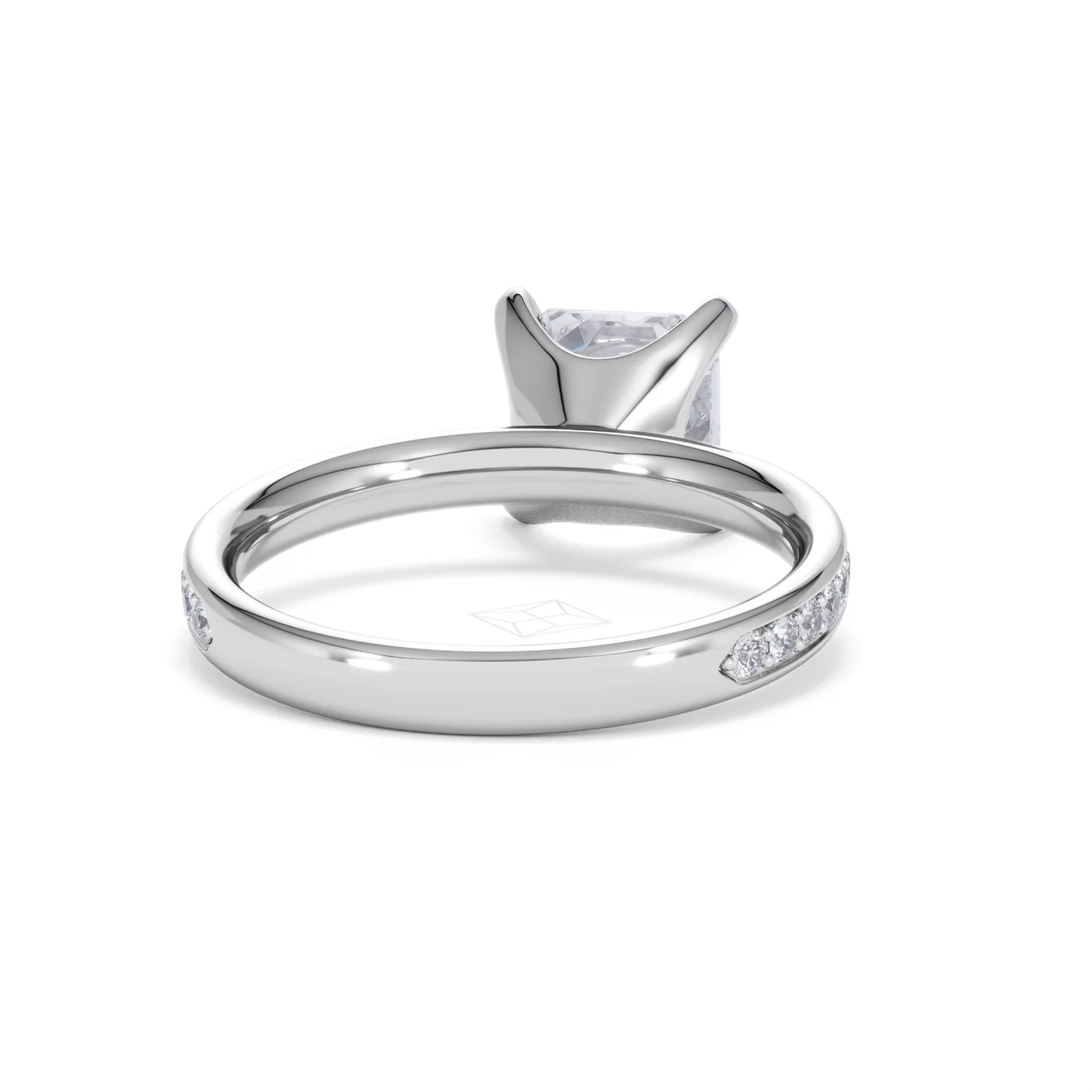 Origin 2.25ct Asscher Cut Lab Diamond Solitaire Engagement Ring with Side Stones in Platinum - Image 44