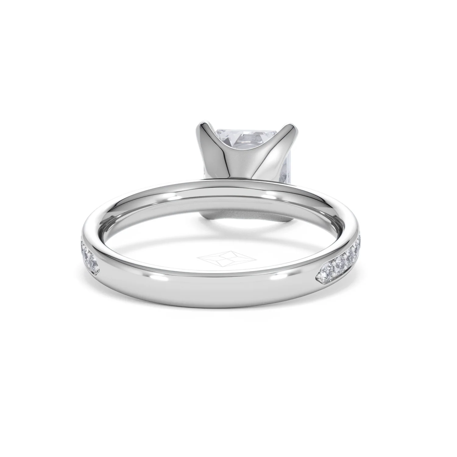 Origin 2.25ct Asscher Cut Lab Diamond Solitaire Engagement Ring with Side Stones in Platinum - Image 45