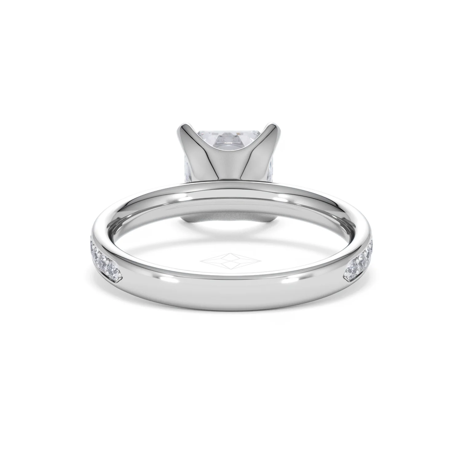 Origin 2.25ct Asscher Cut Lab Diamond Solitaire Engagement Ring with Side Stones in Platinum - Image 47