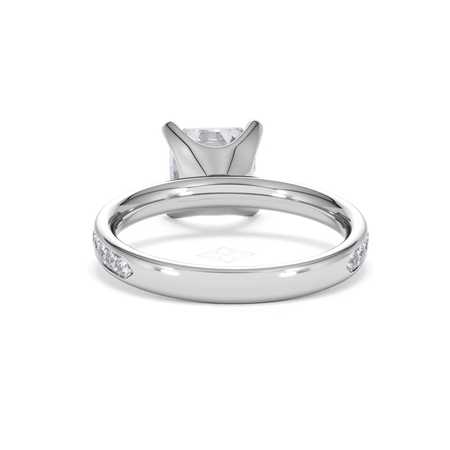 Origin 2.25ct Asscher Cut Lab Diamond Solitaire Engagement Ring with Side Stones in Platinum - Image 48