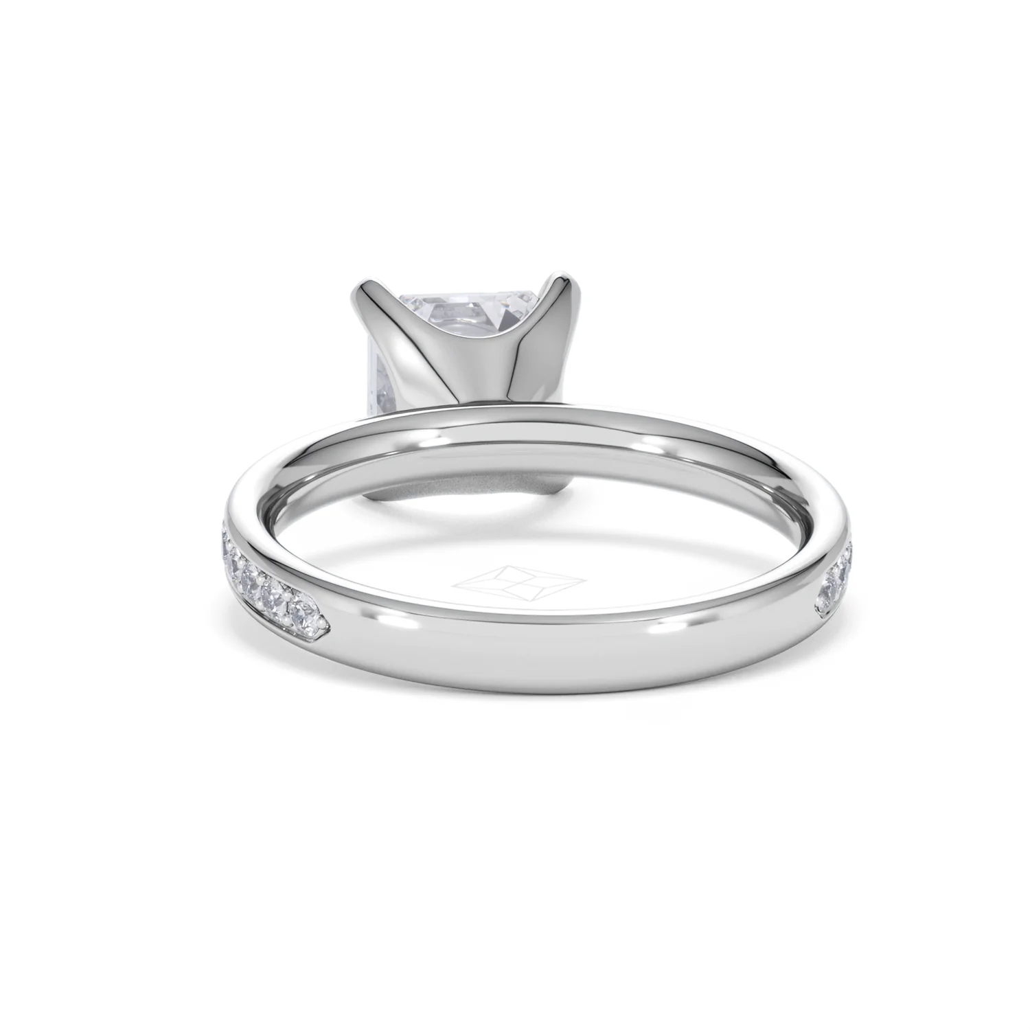 Origin 2.25ct Asscher Cut Lab Diamond Solitaire Engagement Ring with Side Stones in Platinum - Image 49