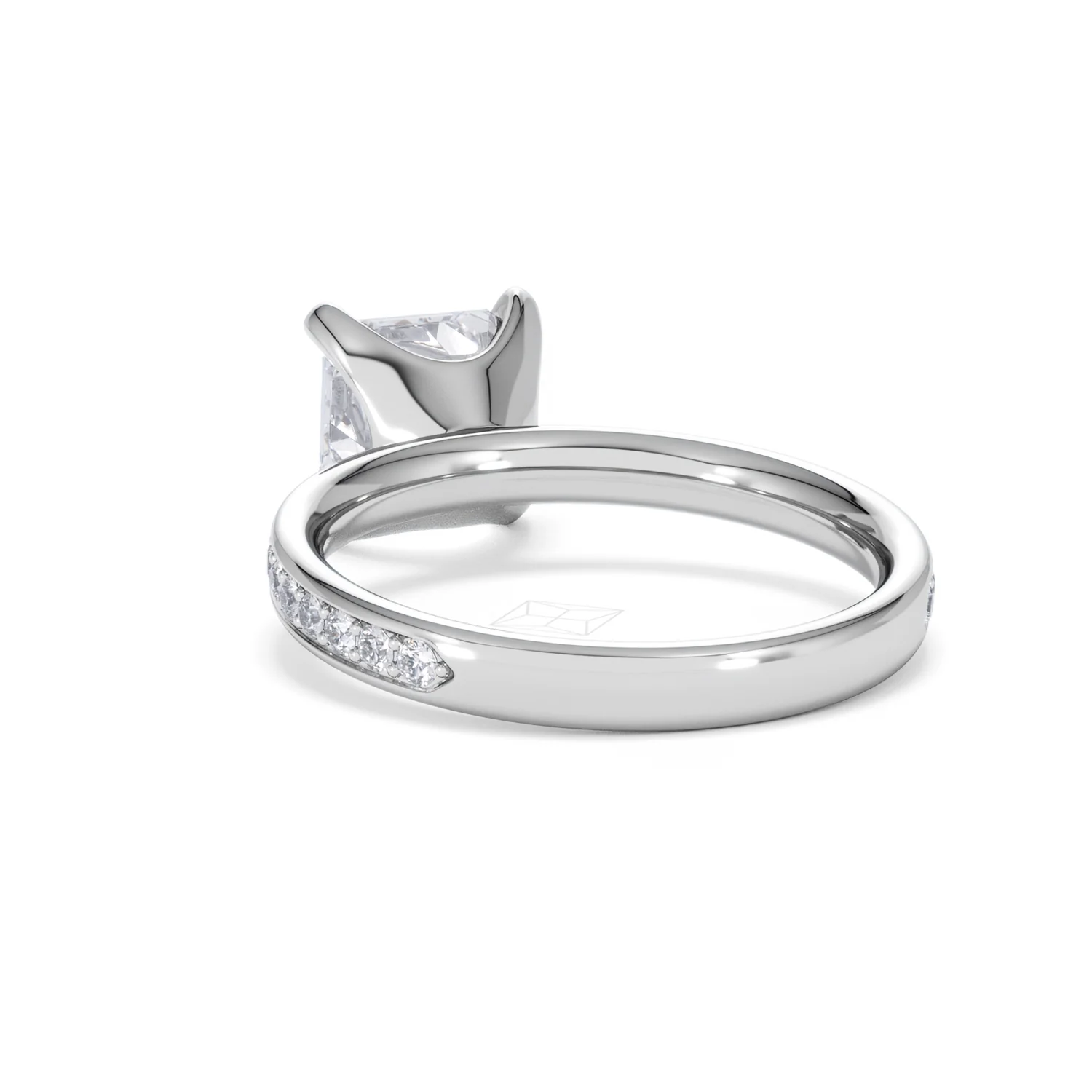 Origin 2.25ct Asscher Cut Lab Diamond Solitaire Engagement Ring with Side Stones in Platinum - Image 52