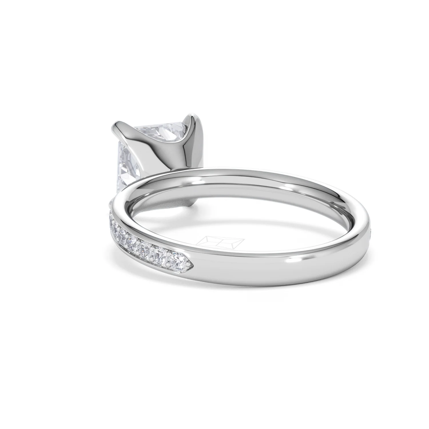 Origin 2.25ct Asscher Cut Lab Diamond Solitaire Engagement Ring with Side Stones in Platinum - Image 53