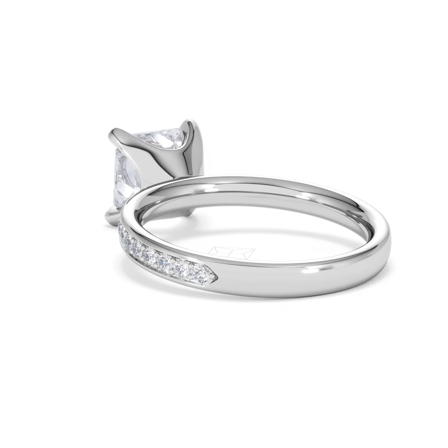 Origin 2.25ct Asscher Cut Lab Diamond Solitaire Engagement Ring with Side Stones in Platinum - Image 54