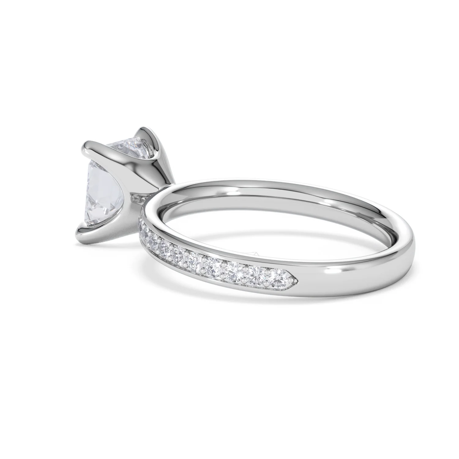 Origin 2.25ct Asscher Cut Lab Diamond Solitaire Engagement Ring with Side Stones in Platinum - Image 59
