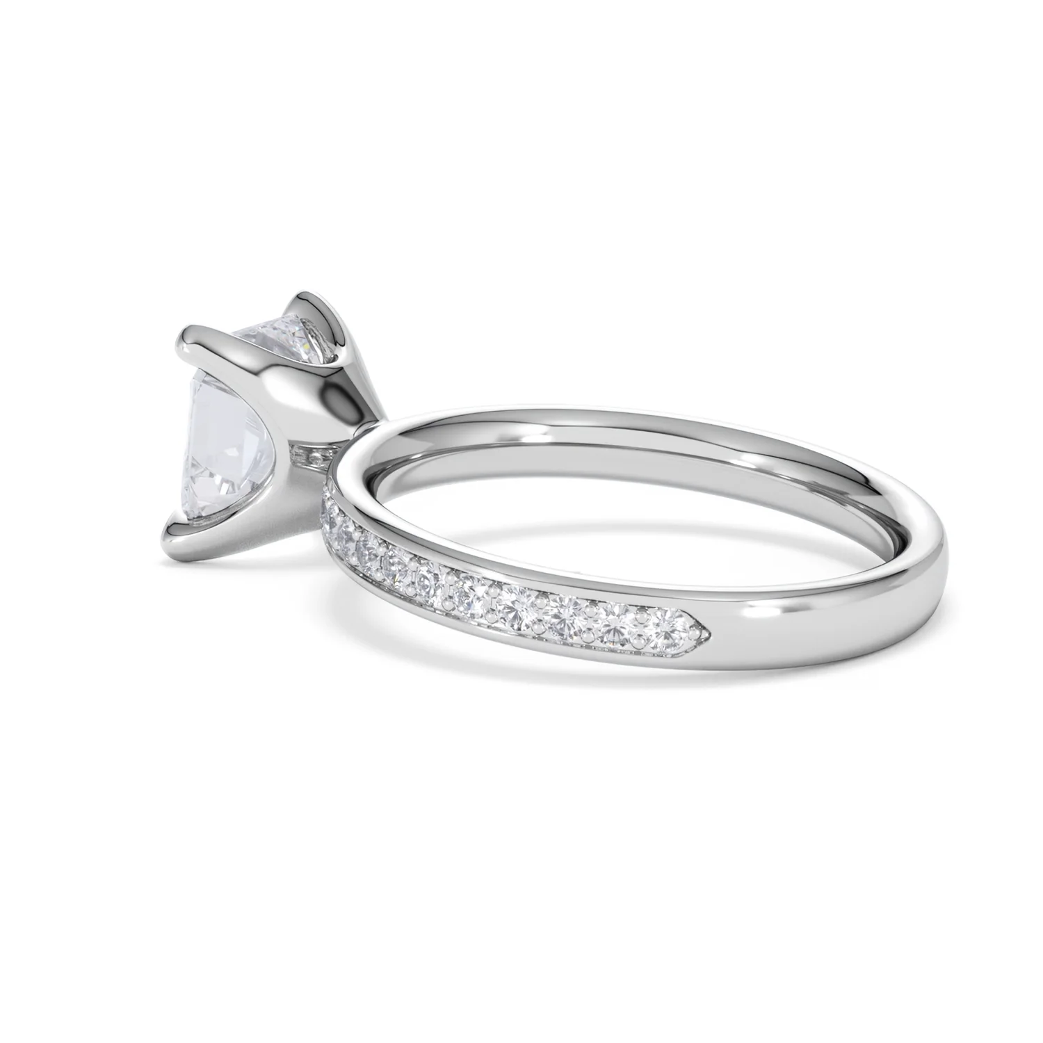 Origin 2.25ct Asscher Cut Lab Diamond Solitaire Engagement Ring with Side Stones in Platinum - Image 60