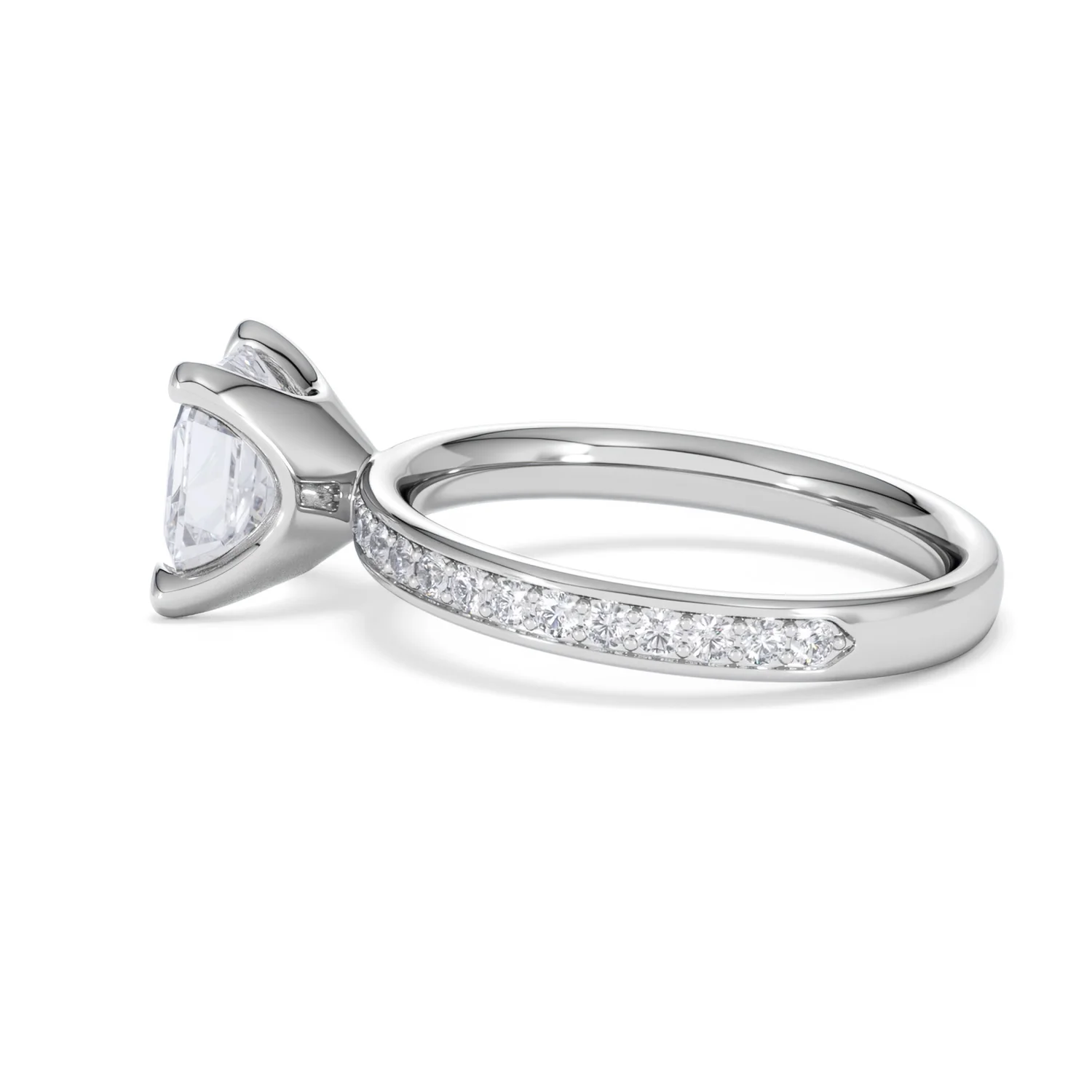 Origin 2.25ct Asscher Cut Lab Diamond Solitaire Engagement Ring with Side Stones in Platinum - Image 64