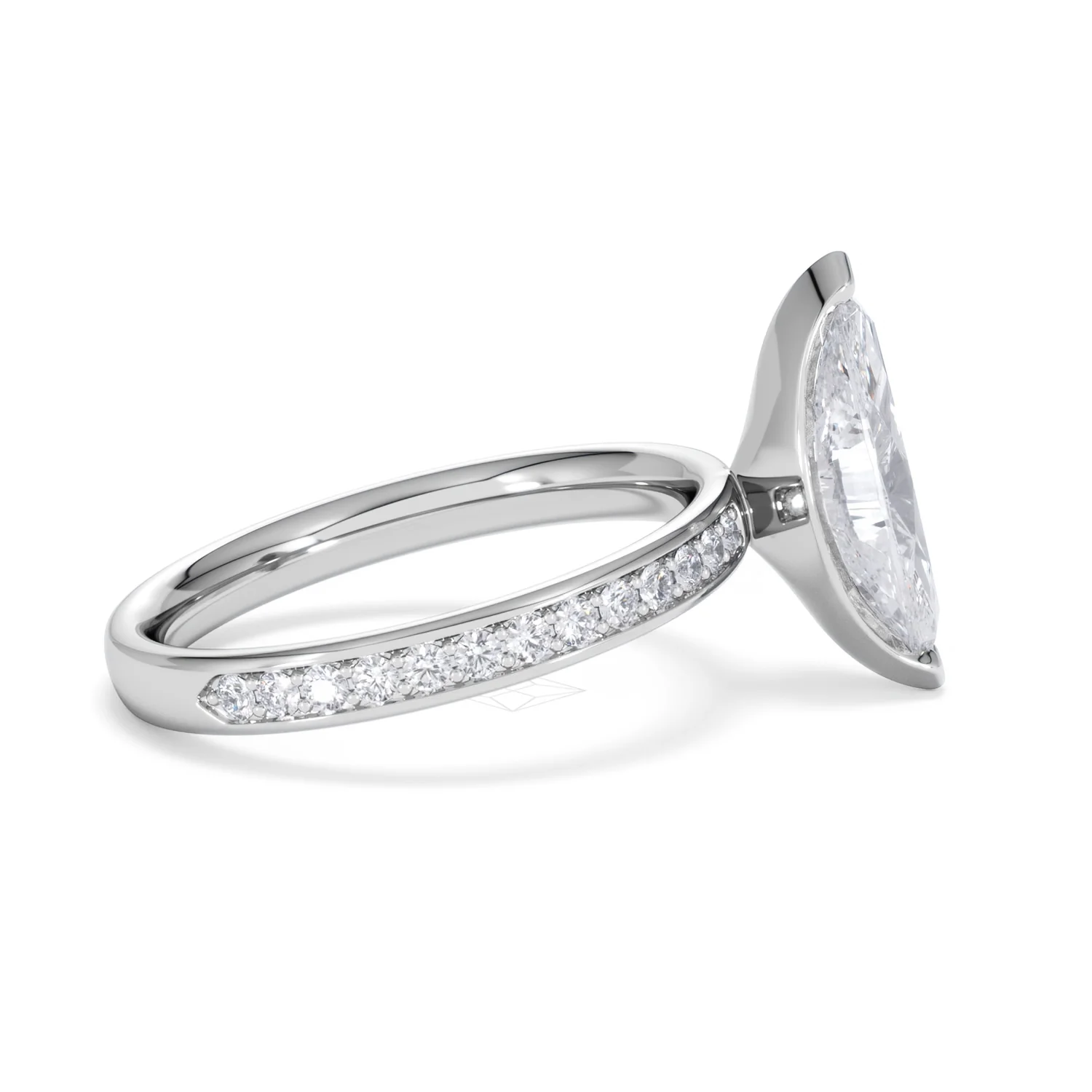 Origin 2.25ct Marquise Cut Lab Diamond Solitaire Engagement Ring with Side Stones in 18K White Gold - Image 27