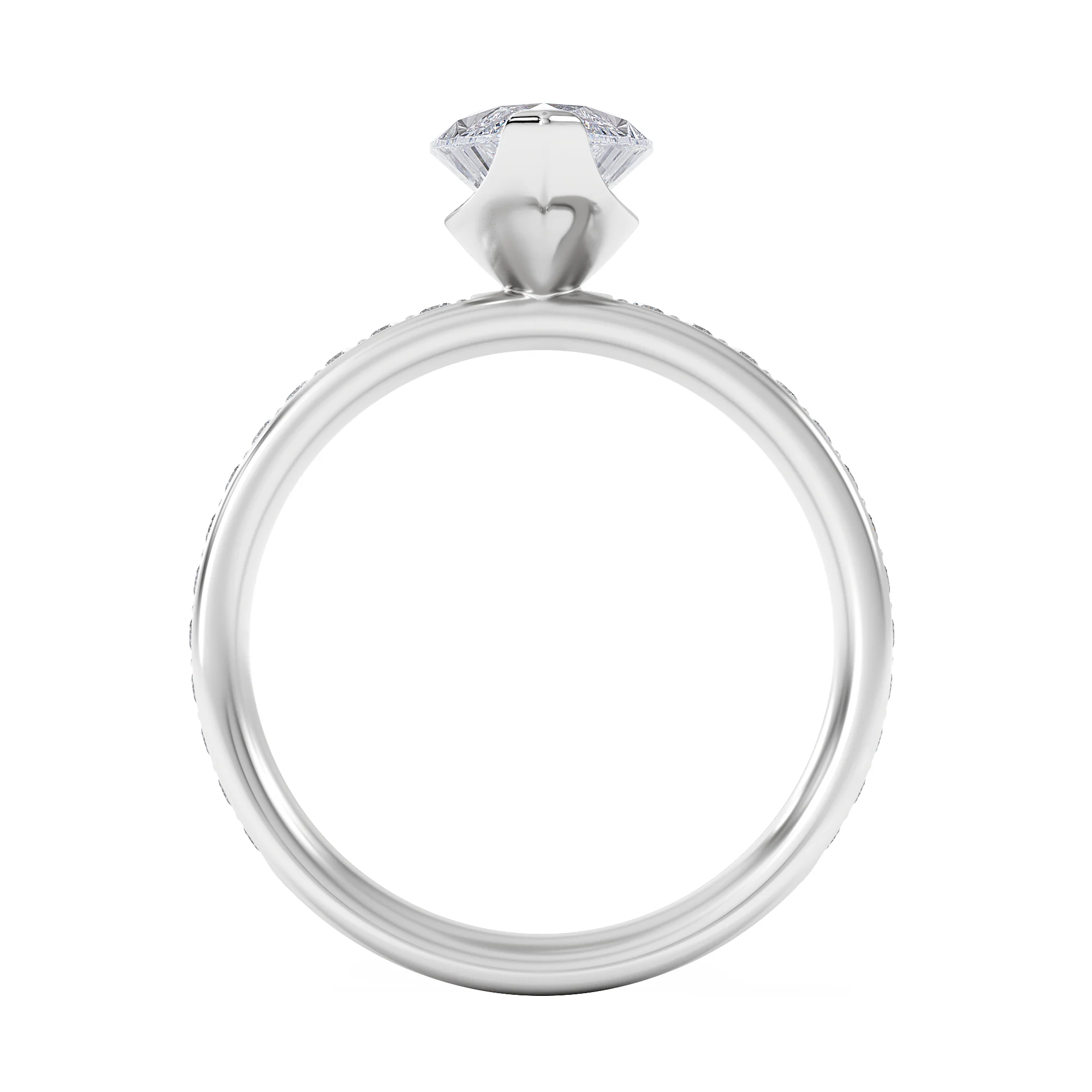 Origin 2.25ct Marquise Cut Lab Diamond Solitaire Engagement Ring with Side Stones in 18K White Gold - Image 3