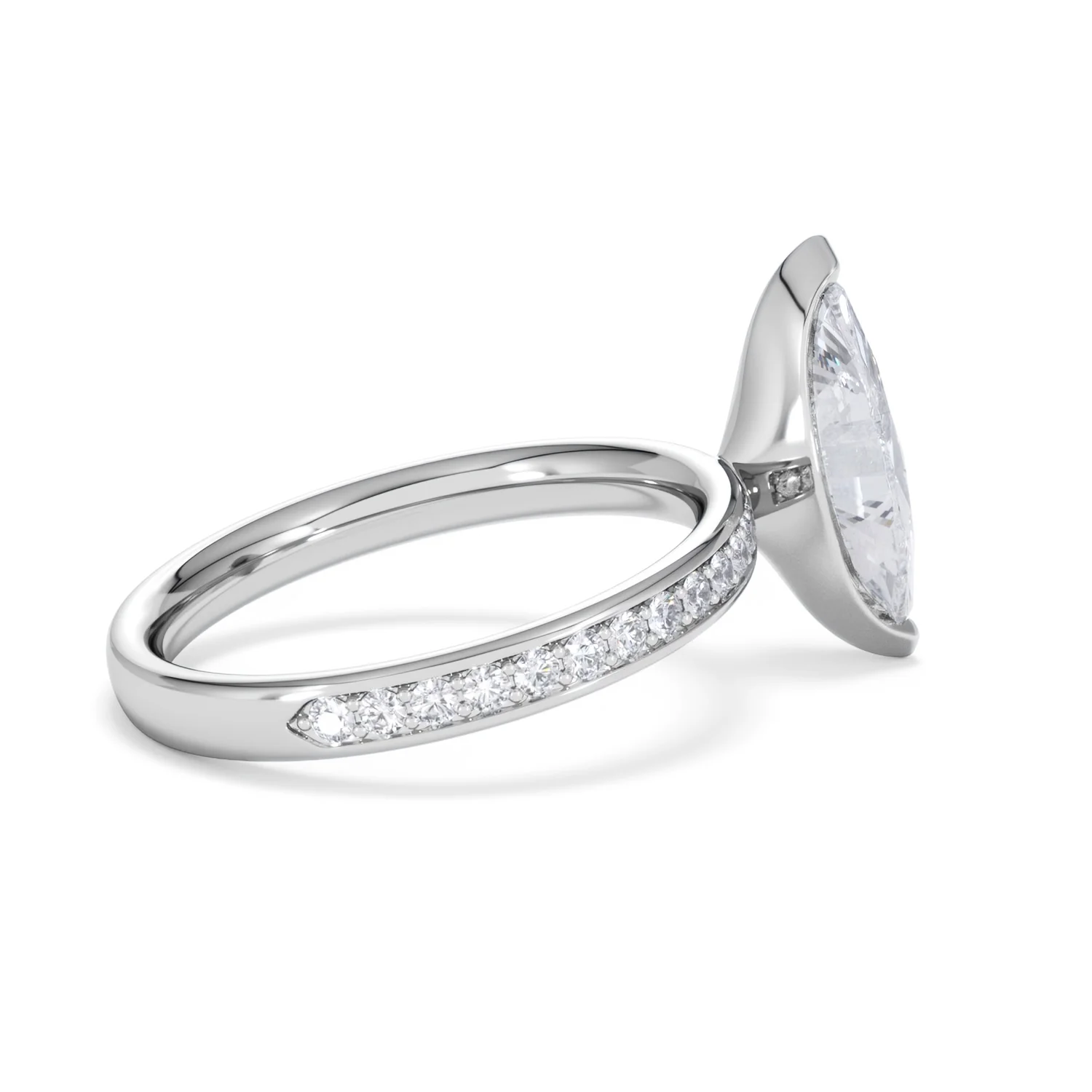 Origin 2.25ct Marquise Cut Lab Diamond Solitaire Engagement Ring with Side Stones in 18K White Gold - Image 31