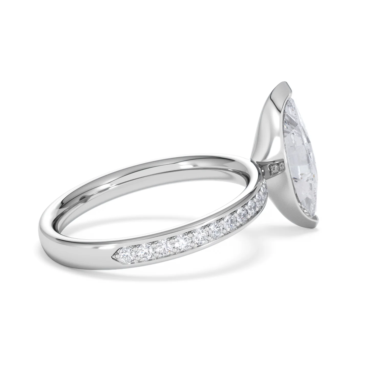 Origin 2.25ct Marquise Cut Lab Diamond Solitaire Engagement Ring with Side Stones in 18K White Gold - Image 32