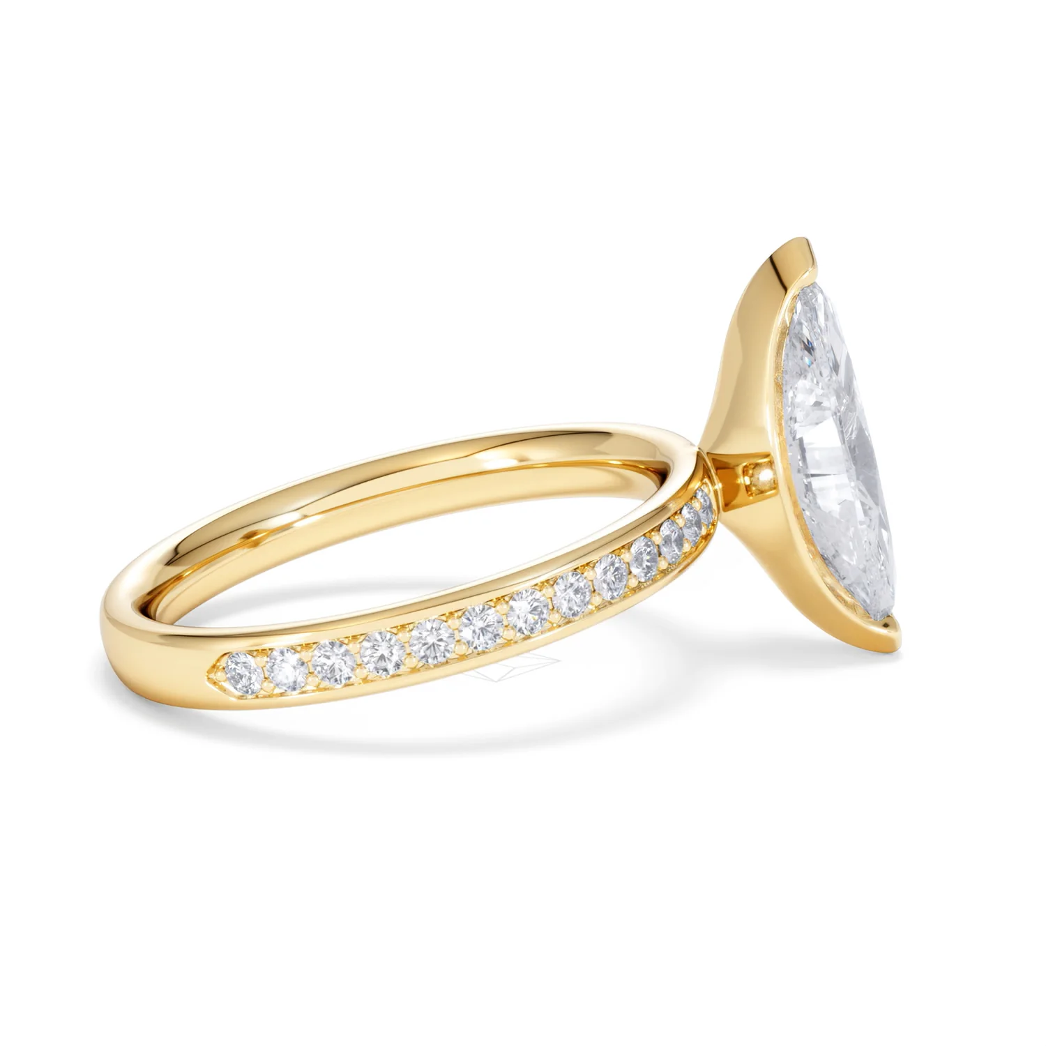 Origin 2.25ct Marquise Cut Lab Diamond Solitaire Engagement Ring with Side Stones in 18K Yellow Gold - Image 28