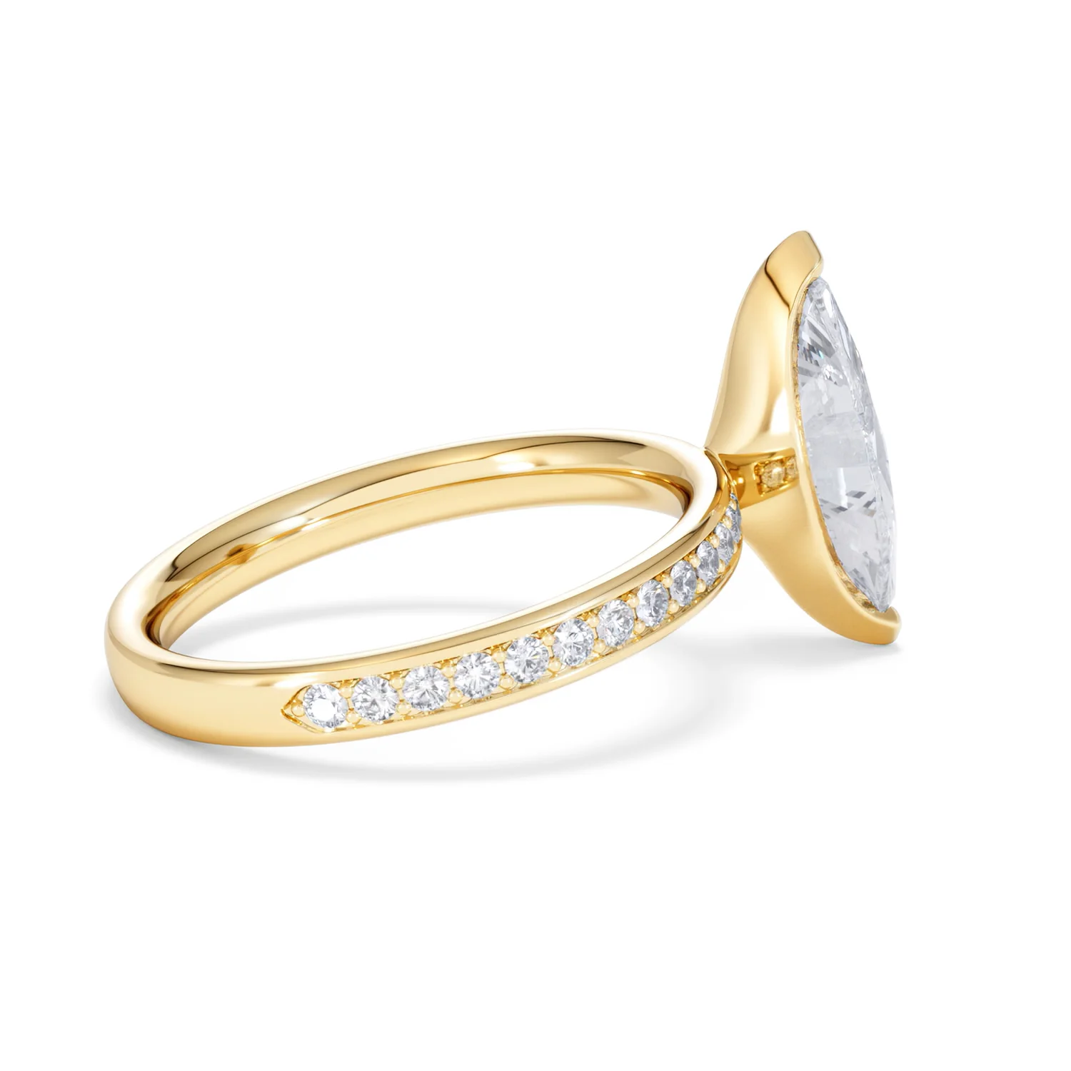 Origin 2.25ct Marquise Cut Lab Diamond Solitaire Engagement Ring with Side Stones in 18K Yellow Gold - Image 31