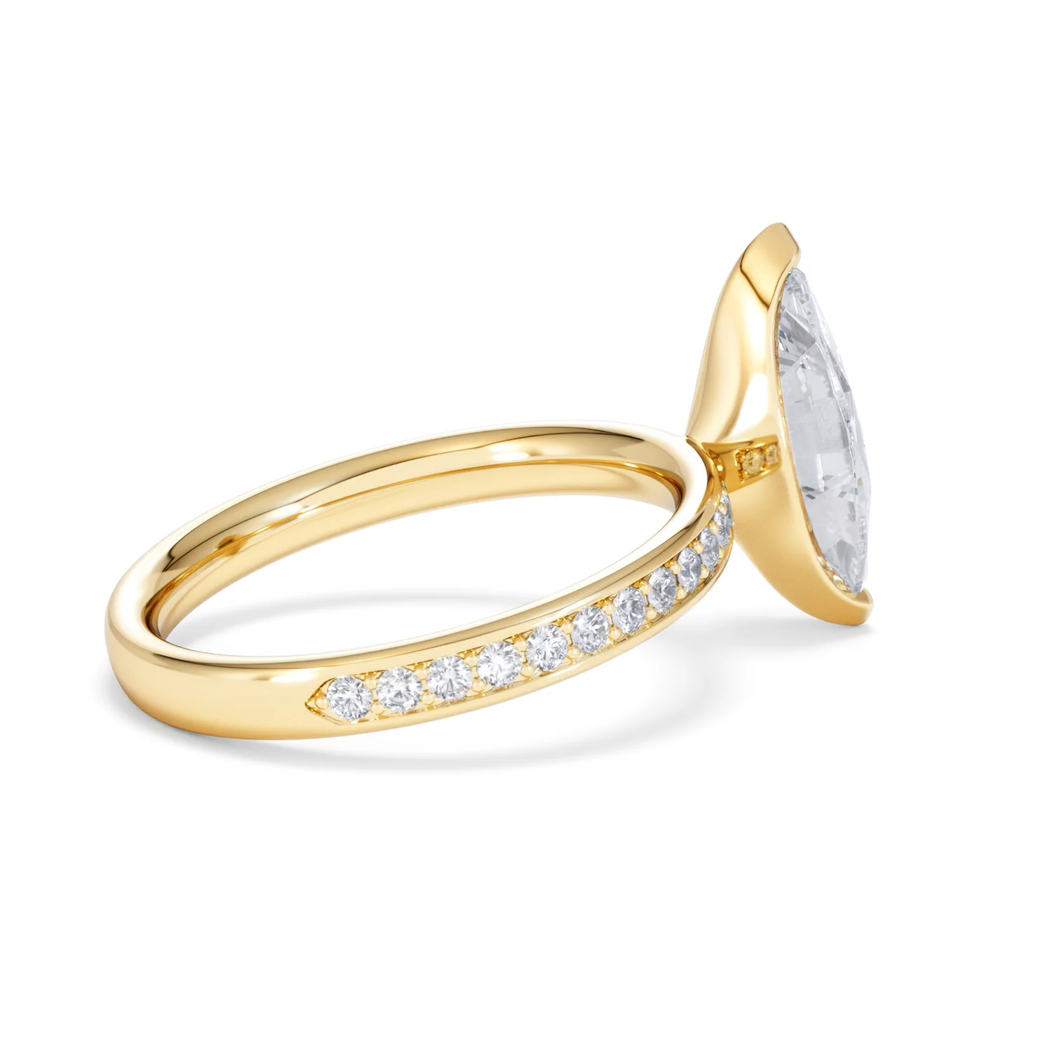 Origin 2.25ct Marquise Cut Lab Diamond Solitaire Engagement Ring with Side Stones in 18K Yellow Gold - Image 32