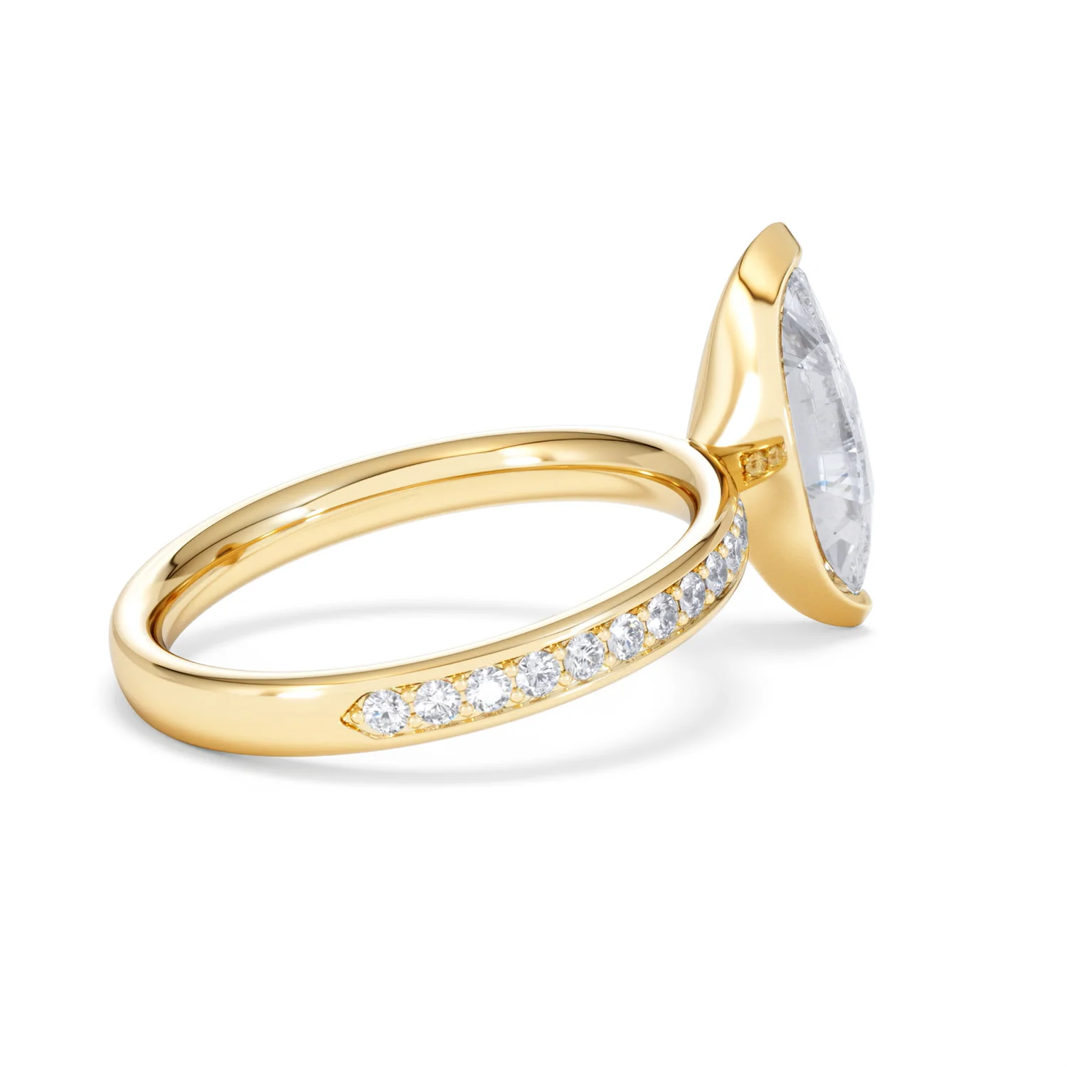 Origin 2.25ct Marquise Cut Lab Diamond Solitaire Engagement Ring with Side Stones in 18K Yellow Gold - Image 33