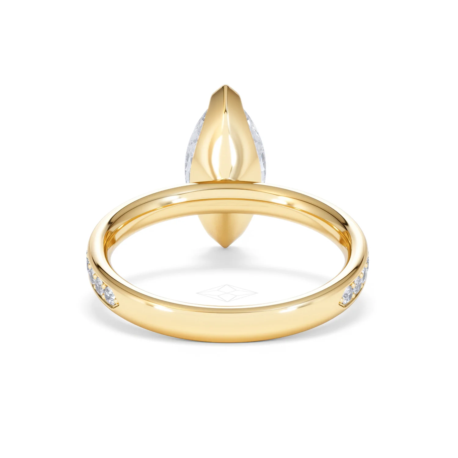 Origin 2.25ct Marquise Cut Lab Diamond Solitaire Engagement Ring with Side Stones in 18K Yellow Gold - Image 47