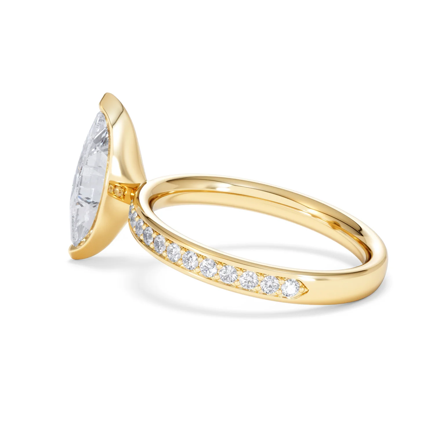 Origin 2.25ct Marquise Cut Lab Diamond Solitaire Engagement Ring with Side Stones in 18K Yellow Gold - Image 62