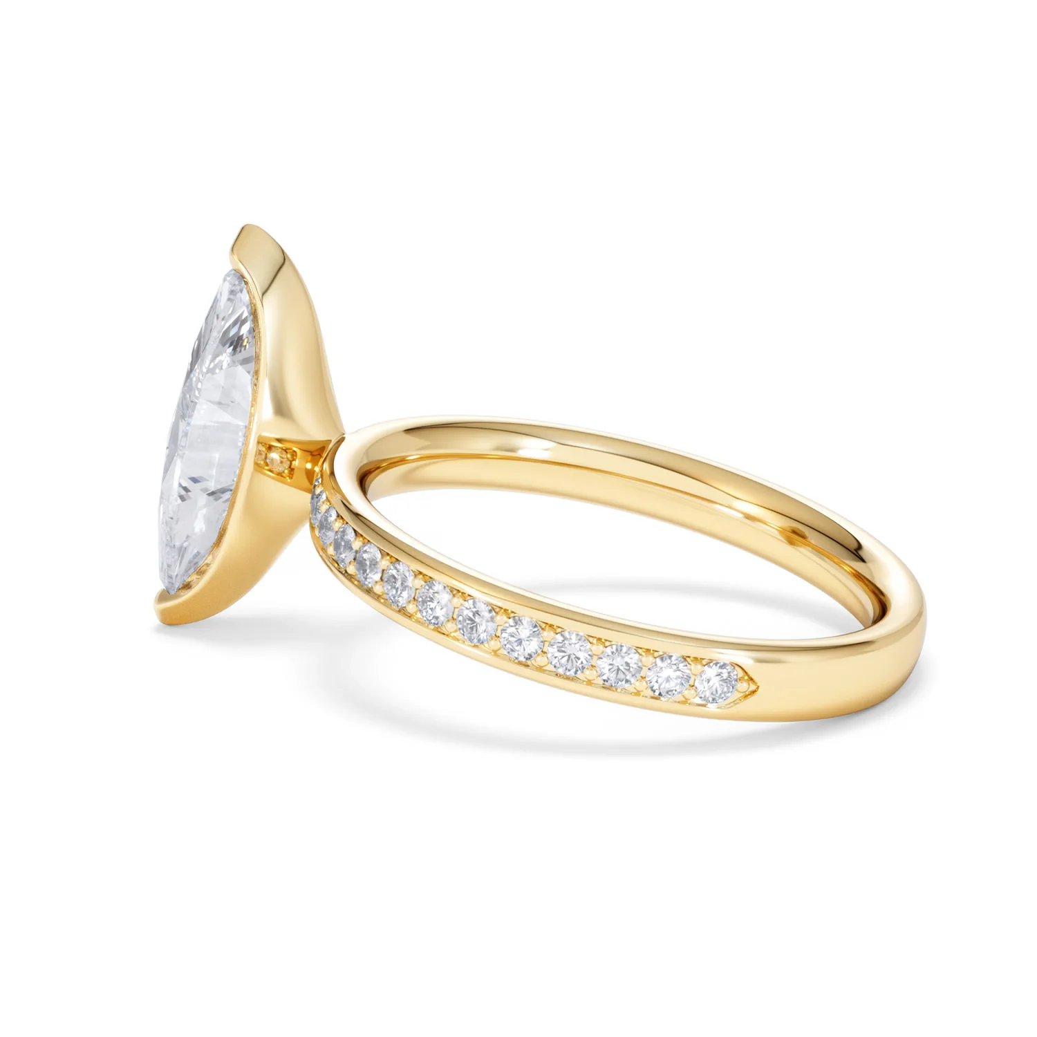 Origin 2.25ct Marquise Cut Lab Diamond Solitaire Engagement Ring with Side Stones in 18K Yellow Gold - Image 63