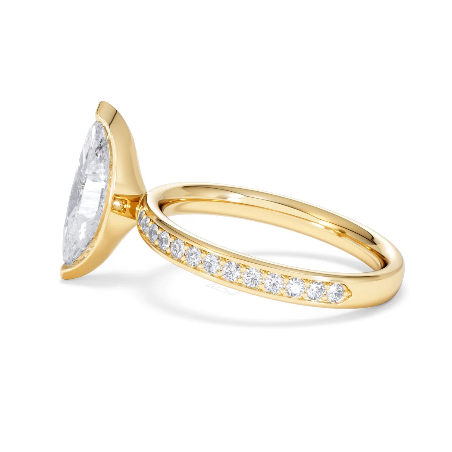 Origin 2.25ct Marquise Cut Lab Diamond Solitaire Engagement Ring with Side Stones in 18K Yellow Gold - Image 65