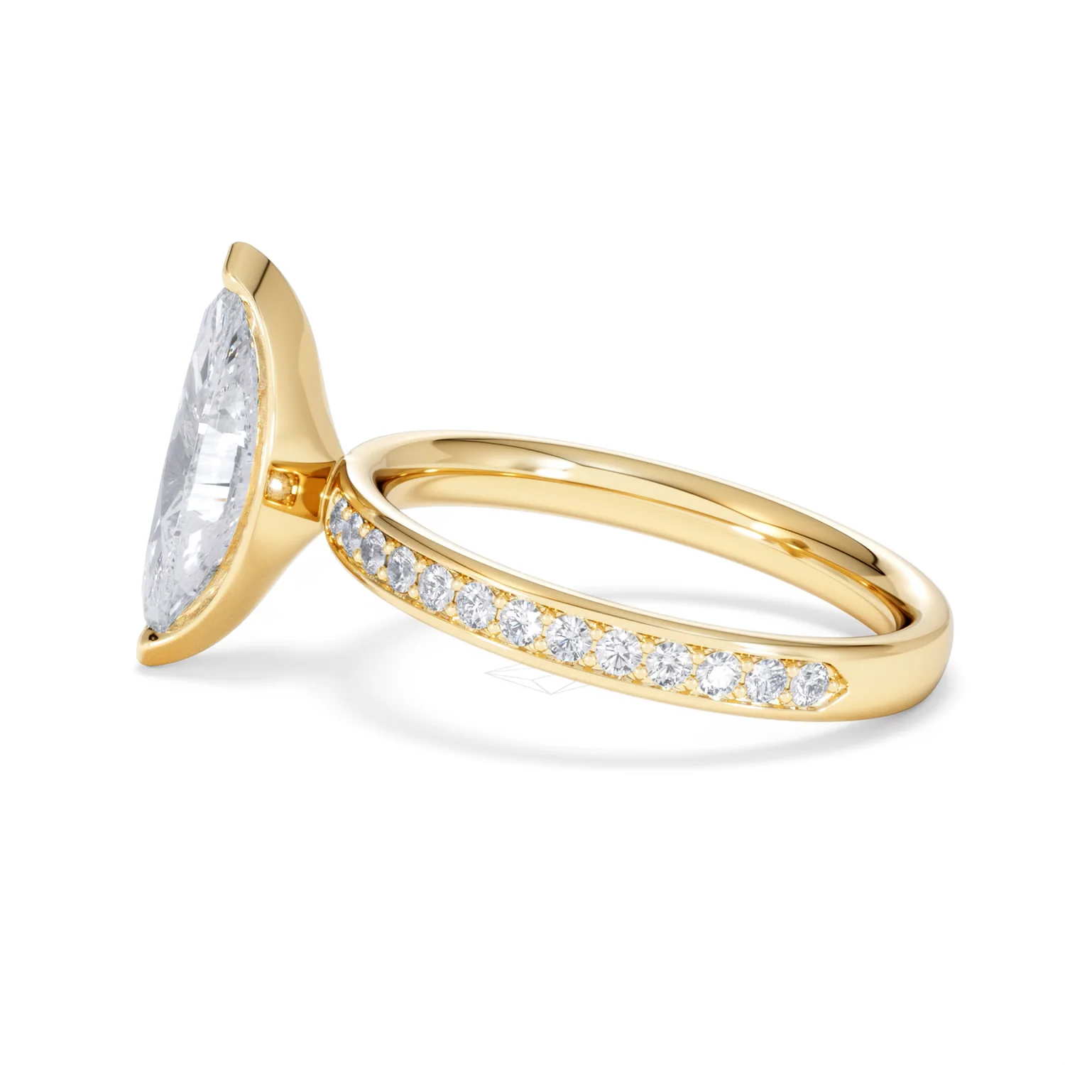 Origin 2.25ct Marquise Cut Lab Diamond Solitaire Engagement Ring with Side Stones in 18K Yellow Gold - Image 66