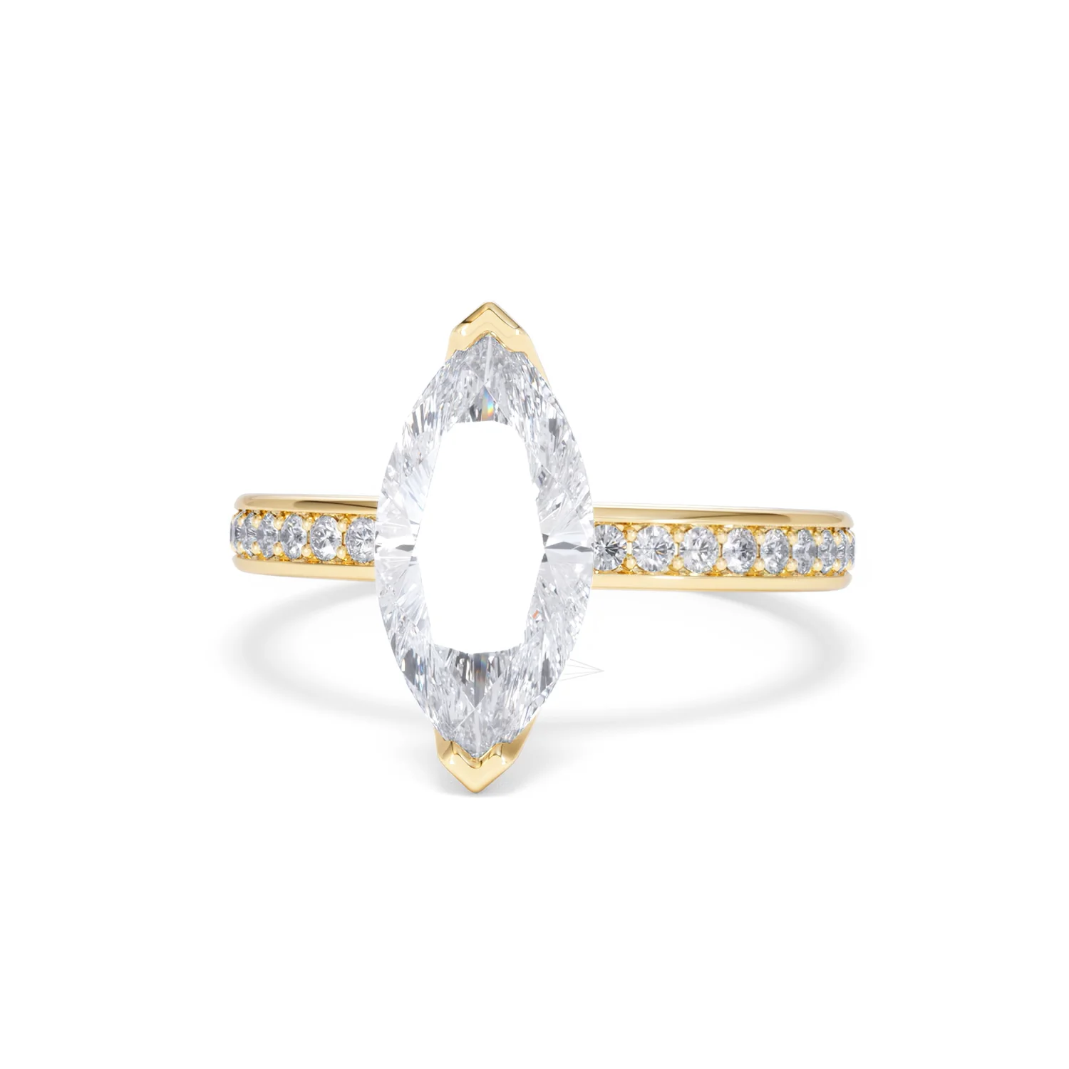 Origin 2.25ct Marquise Cut Lab Diamond Solitaire Engagement Ring with Side Stones in 18K Yellow Gold - Image 85