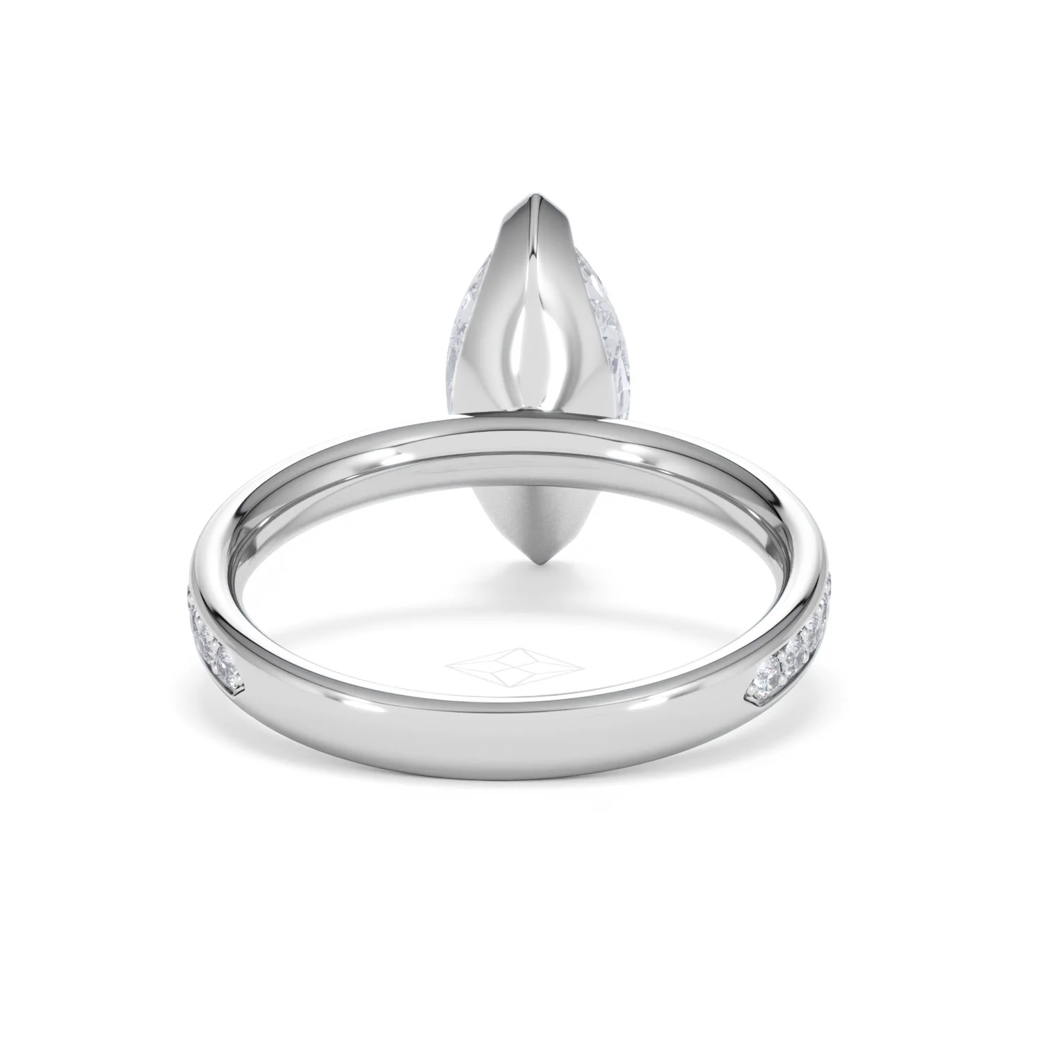 Origin 2.25ct Marquise Cut Lab Diamond Solitaire Engagement Ring with Side Stones in Platinum - Image 46
