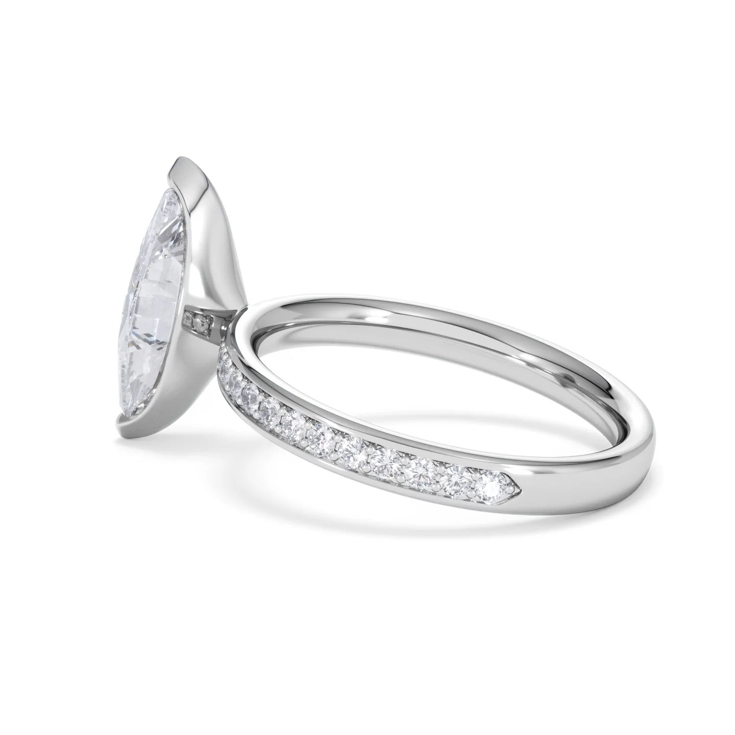 Origin 2.25ct Marquise Cut Lab Diamond Solitaire Engagement Ring with Side Stones in Platinum - Image 62