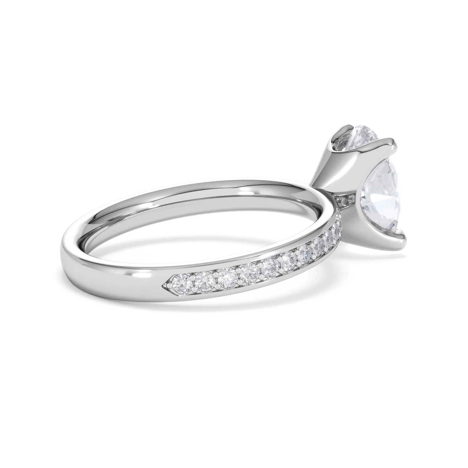 Origin 2.25ct Oval Cut Lab Diamond Solitaire Engagement Ring with Side Stones in 18K White Gold - Image 33