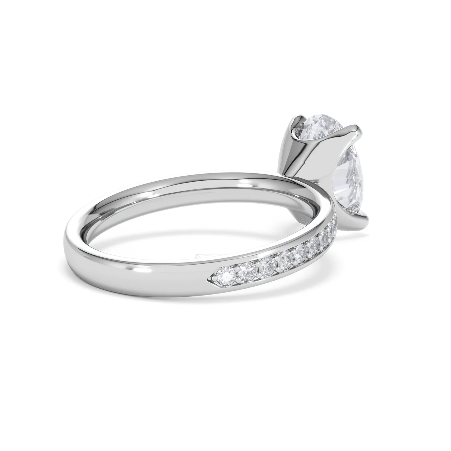 Origin 2.25ct Oval Cut Lab Diamond Solitaire Engagement Ring with Side Stones in 18K White Gold - Image 37