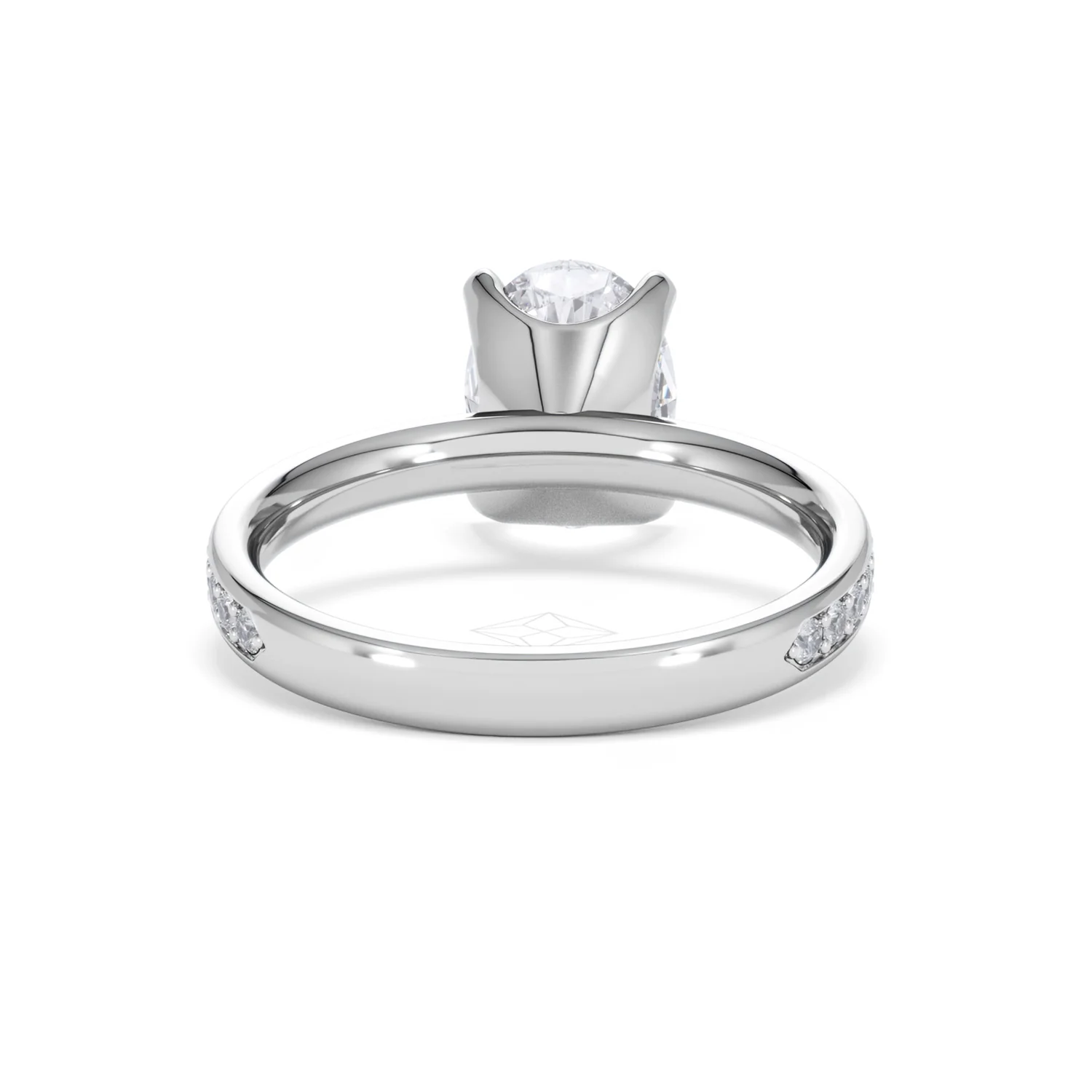 Origin 2.25ct Oval Cut Lab Diamond Solitaire Engagement Ring with Side Stones in 18K White Gold - Image 46