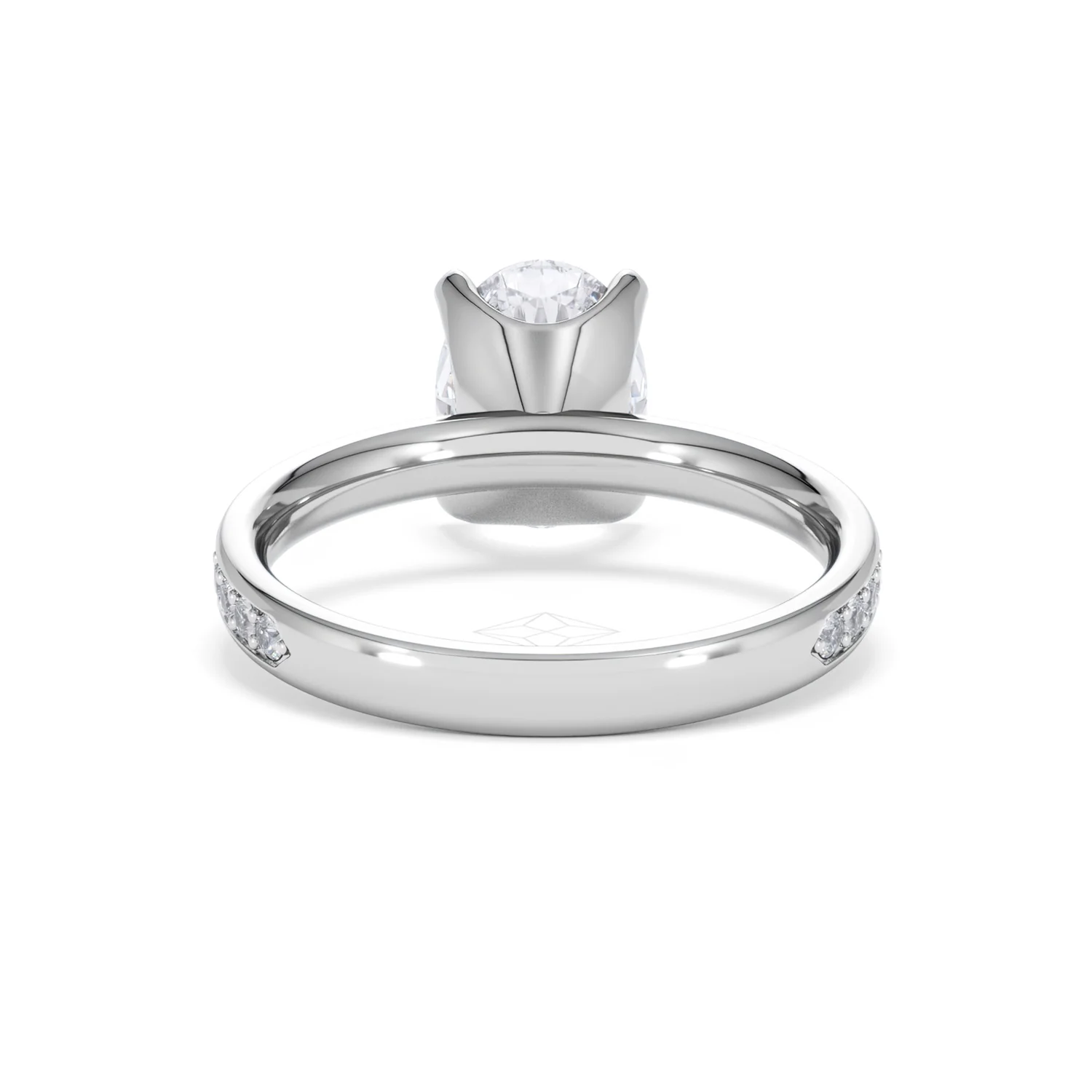 Origin 2.25ct Oval Cut Lab Diamond Solitaire Engagement Ring with Side Stones in 18K White Gold - Image 47